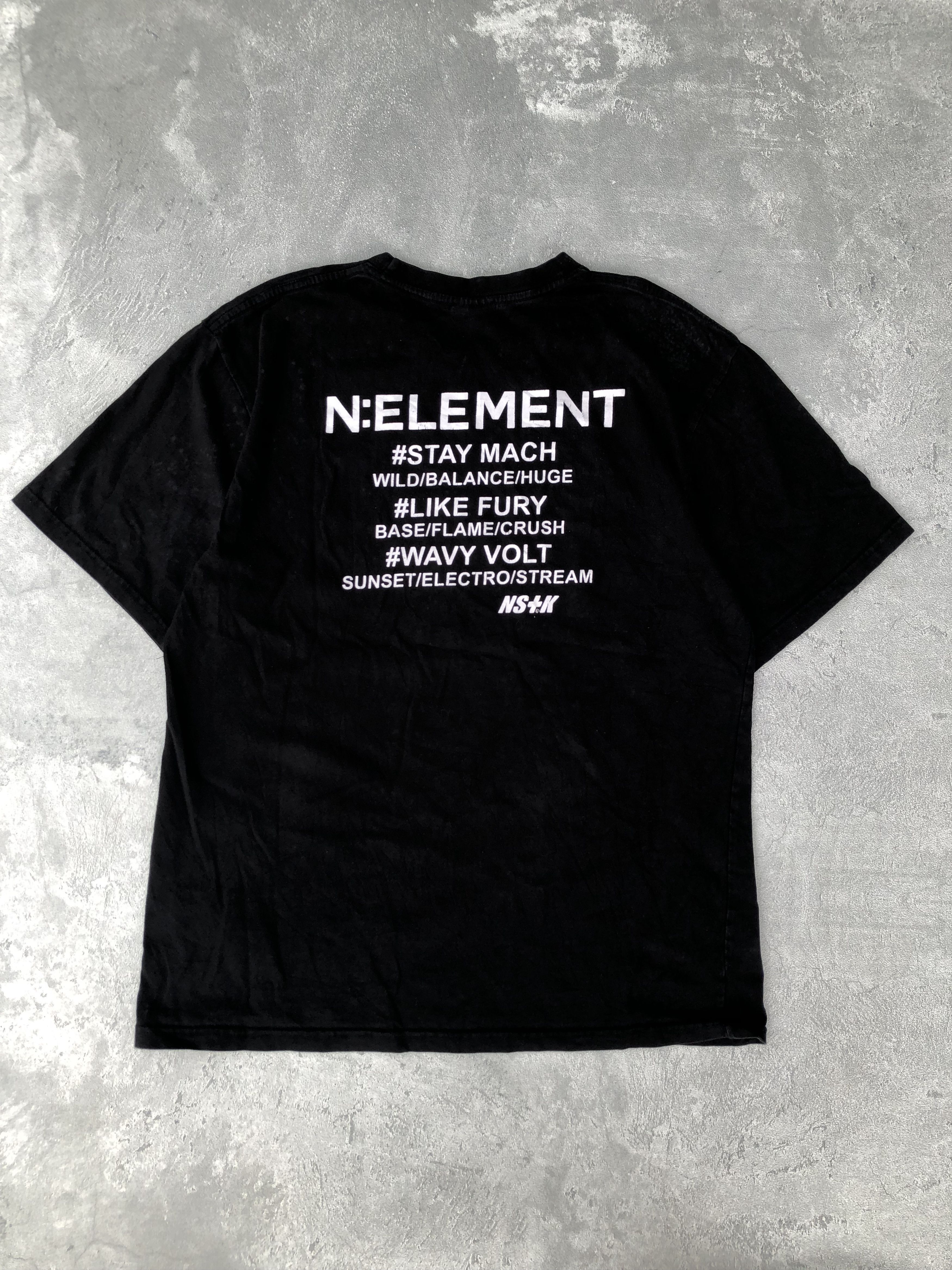 Japanese Brand NS+K Element Like Fury Wavy Volt Black Tee Size US L / EU 52-54 / 3 - 5 Thumbnail