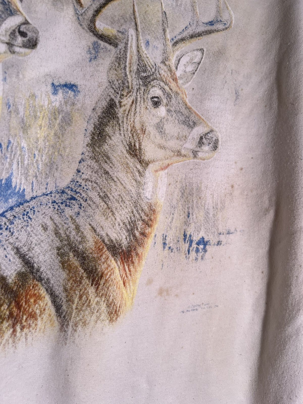 Vintage 90's VTG Vintage Deer Painting Art Retro Nature Sweatshirt Size US M / EU 48-50 / 2 - 10 Thumbnail