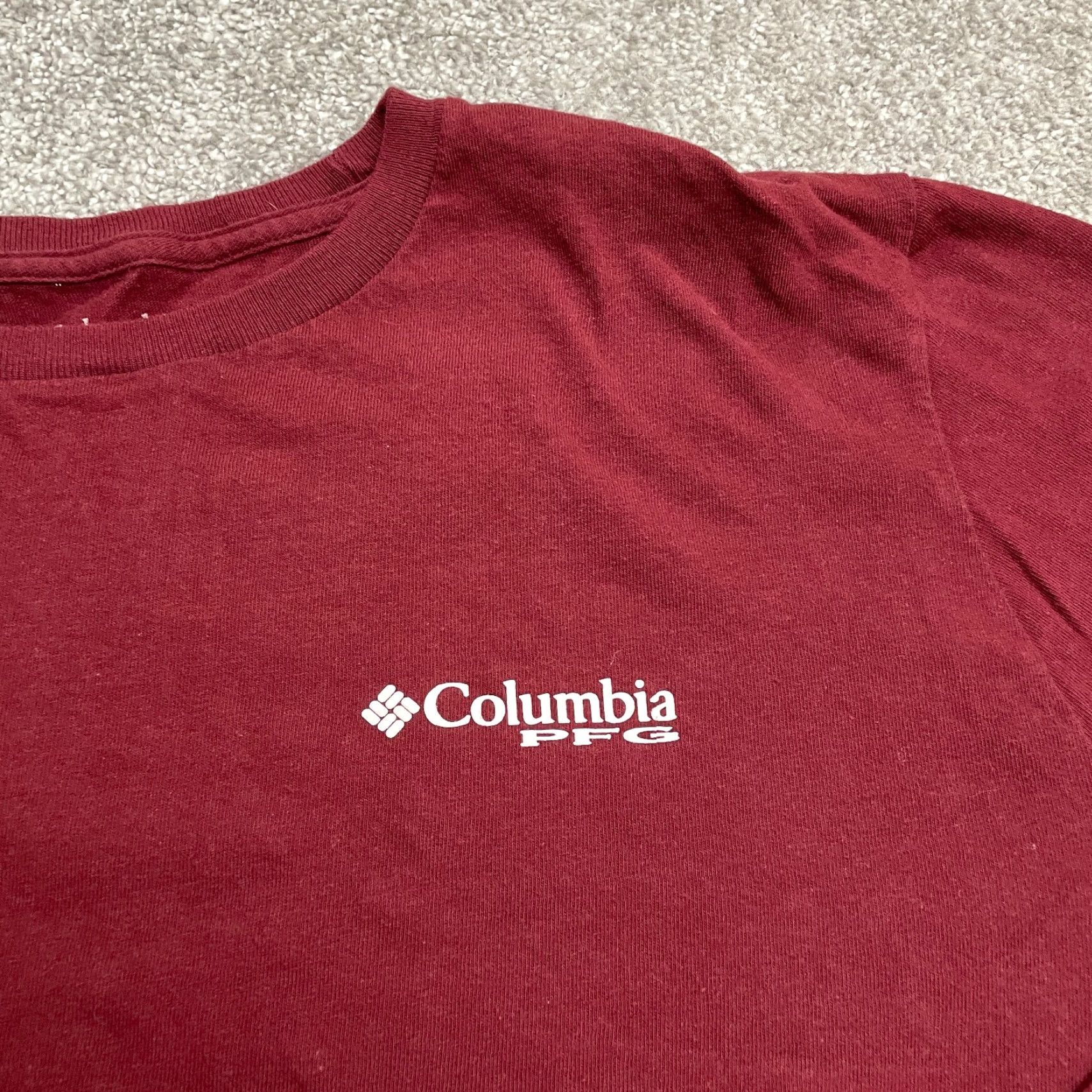 Vintage Columbia PFG T-Shirt Mens Large Red Crew Neck Long Sleeve Cotton Logo Tee Top Size US L / EU 52-54 / 3 - 3 Thumbnail