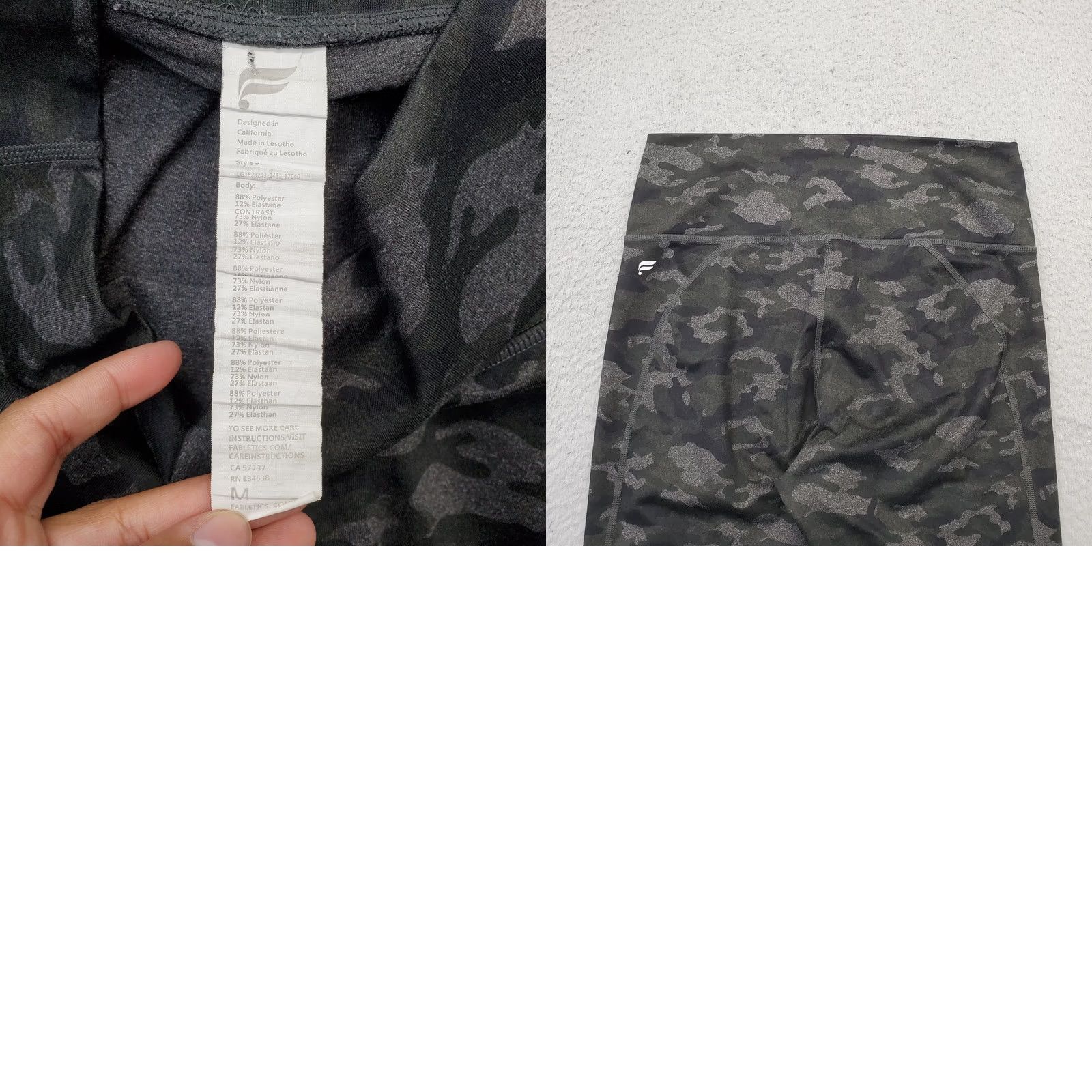 Fabletics Fabletics Powerhold Leggings Women Size M Camouflage Multi Stretch Elastic Waist Size 32" / US 10 / IT 46 - 8 Thumbnail