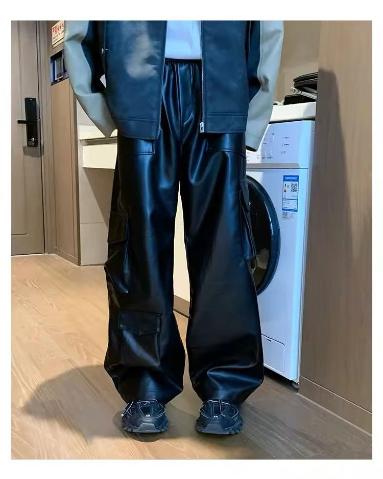 Japanese Brand × Leather Men Elastic Waist Mopping Trousers Size US 30 / EU 46 - 7 Thumbnail
