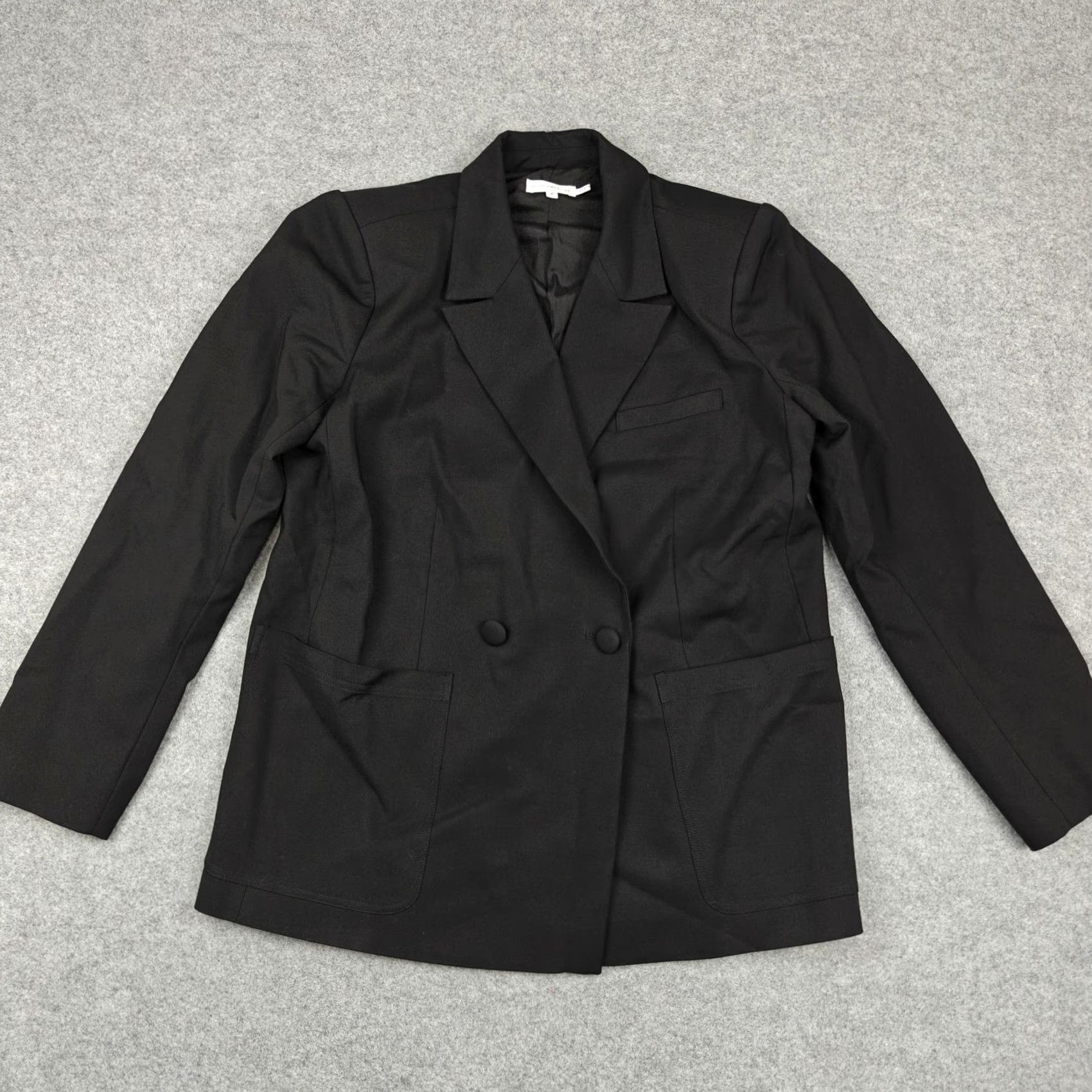 Good American VINTAGE Good American Blazer Womens 2 Black Double Breasted Lined Jacket Tailored Size XS / US 0-2 / IT 36-38 - 2 Thumbnail