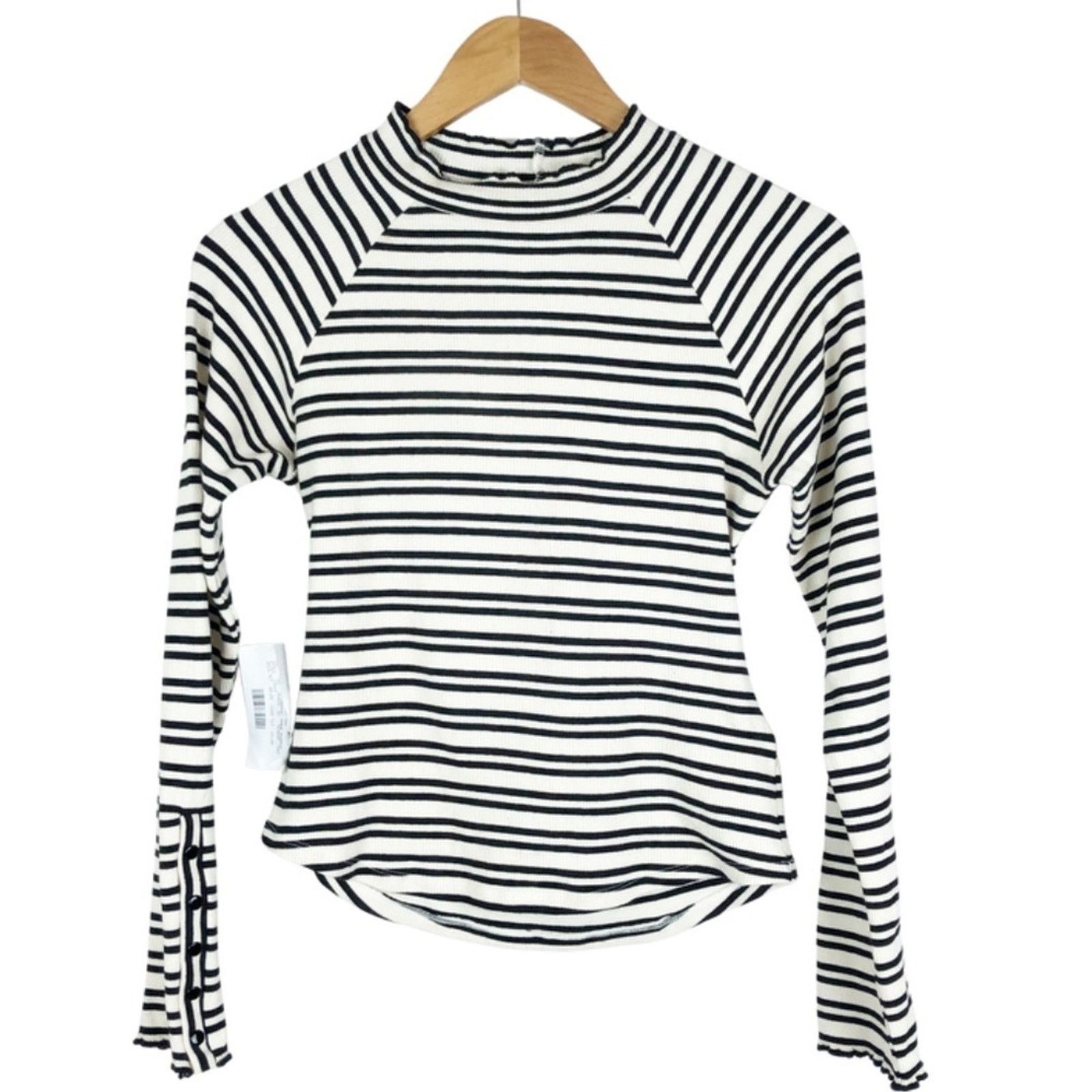 Free People New With Tag Women’s Free People Striped Cutout Top Ivory Size M / US 6-8 / IT 42-44 - 4 Thumbnail