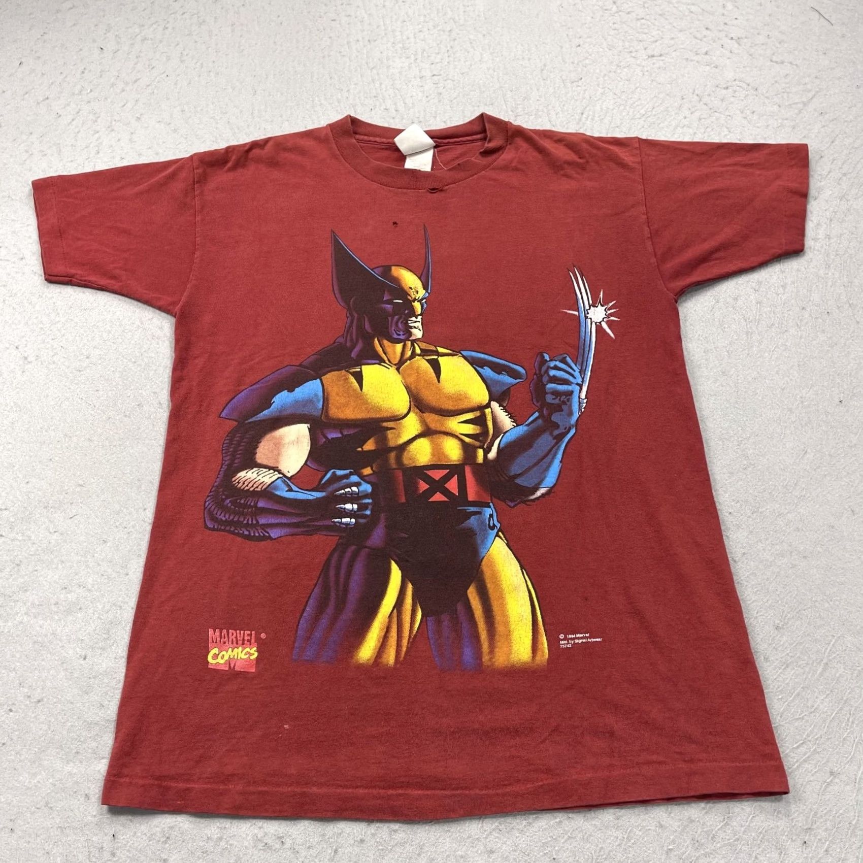 Vintage VINTAGE Signal Marvel Wolverine Shirt Mens M Red 90s Comic X-Men Short Sleeve Crew Neck Cotton T-Shirt Size US M / EU 48-50 / 2 - 2 Thumbnail