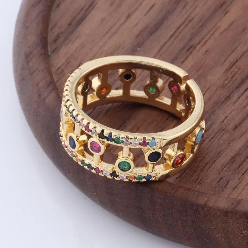 Jewelry Creative Rainbow Zircon Rings Size ONE SIZE - 4 Thumbnail