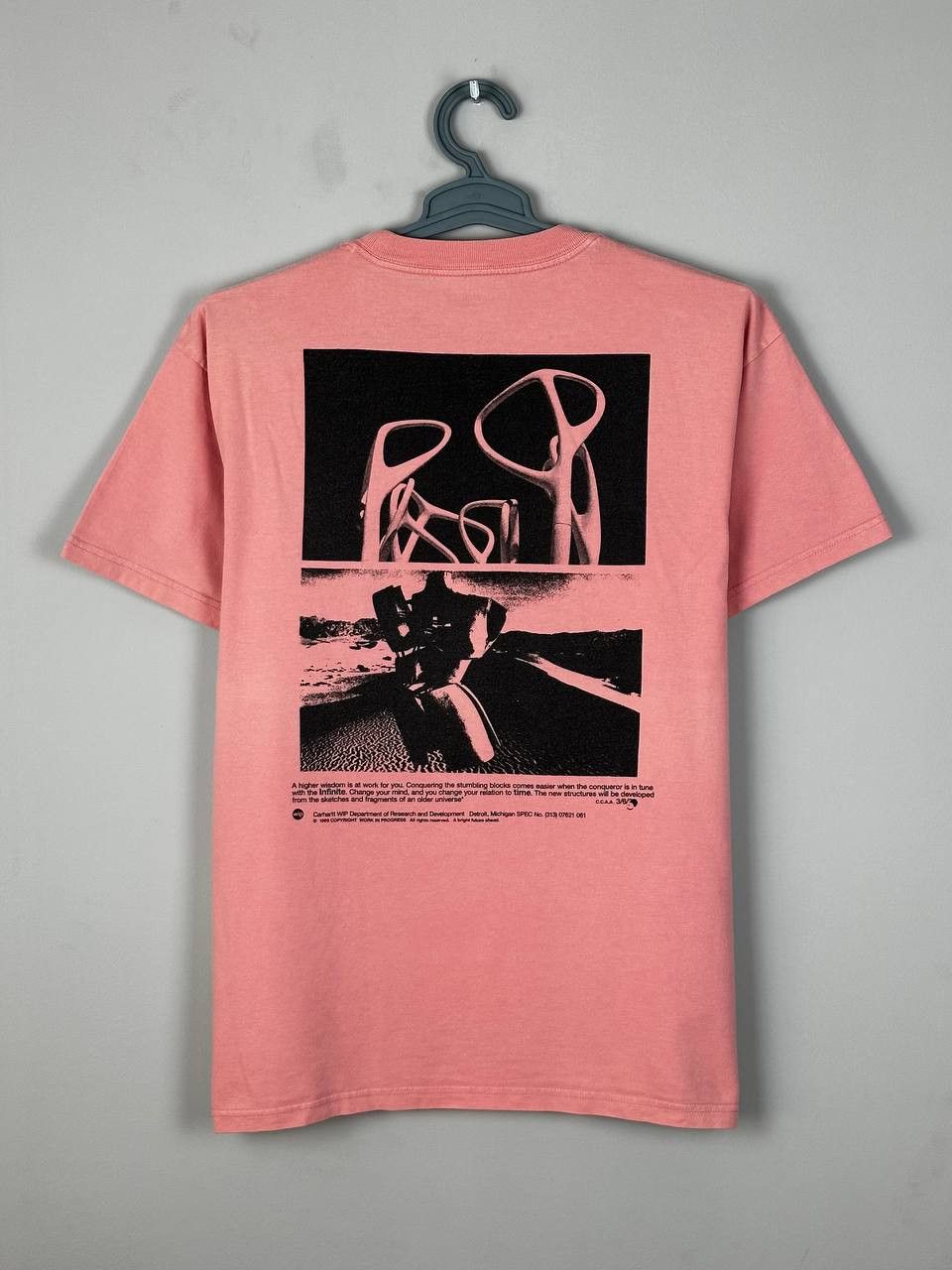 Carhartt Wip Carhartt WIP Pink Structures Logo Streetwear T Shirt Size US M / EU 48-50 / 2 - 1 Thumbnail