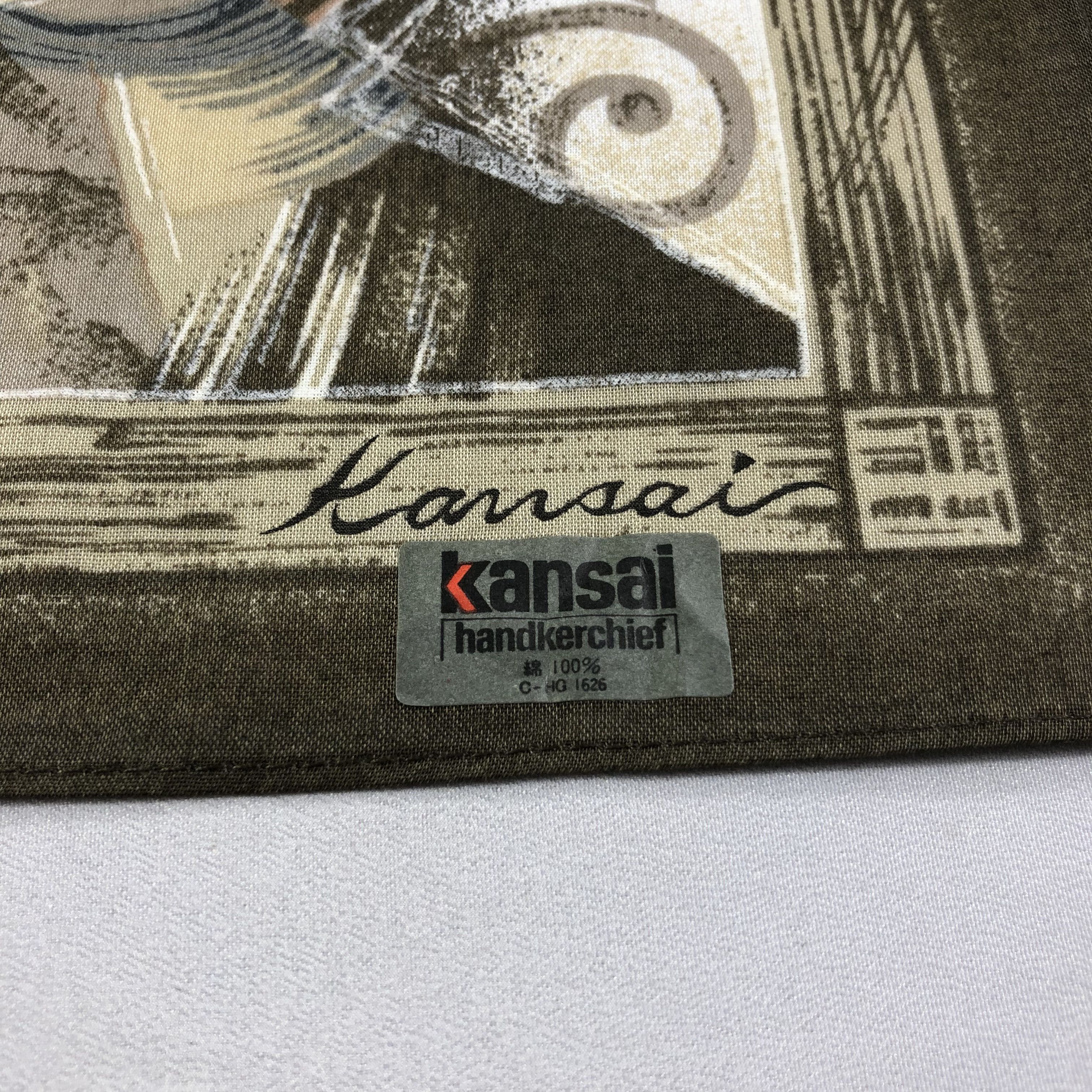 Kansai Yamamoto × Vintage Kansai Art Handkerchief Neckerchief Bandana H1528 Size ONE SIZE - 4 Thumbnail