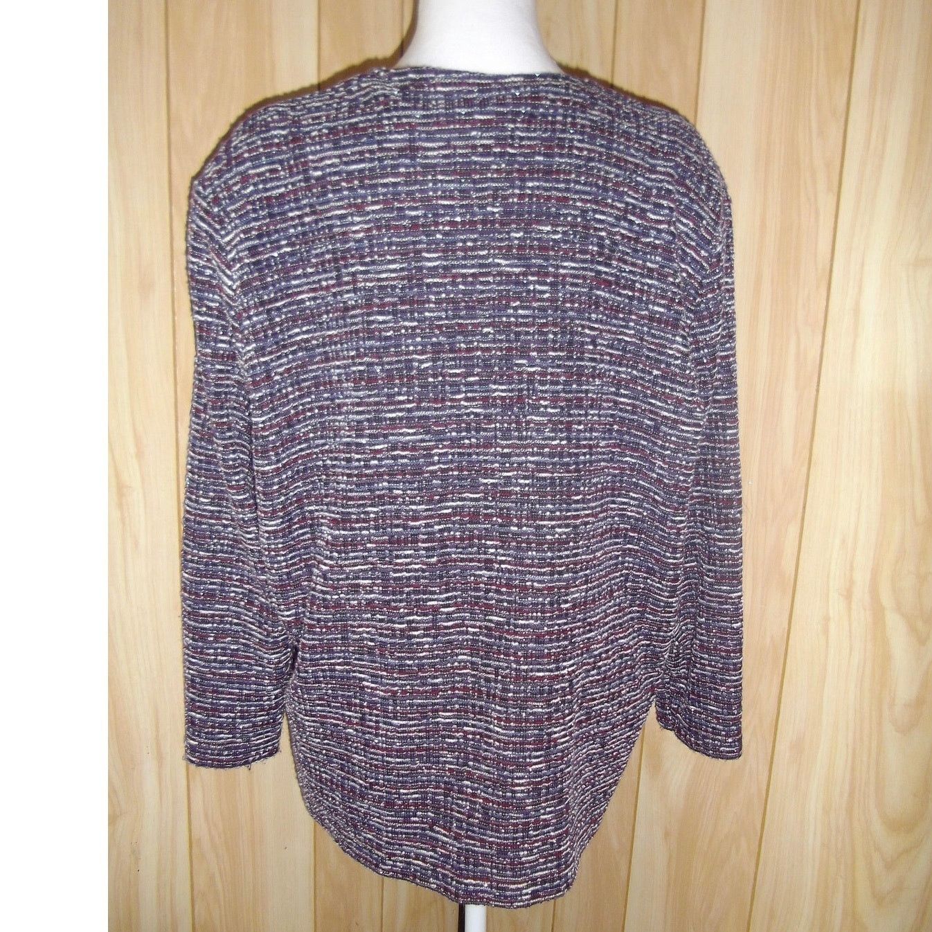 Other Bon Worth Vintage Striped High Neck Long Sleeve Jacket LP Size L / US 10 / IT 46 - 2 Thumbnail