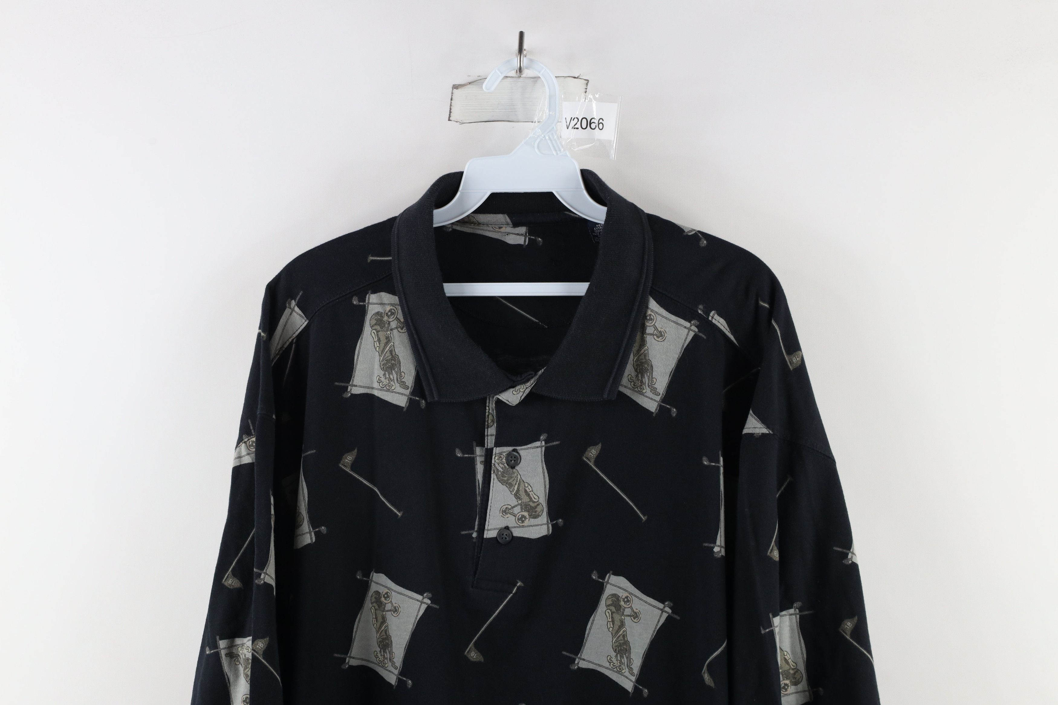 Vintage Vintage 90s Streetwear Over Print Golf Collared Polo Shirt Size US XL / EU 56 / 4 - 2 Thumbnail