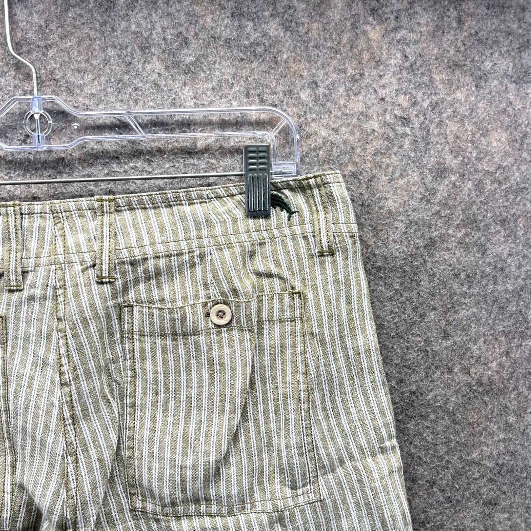 Tommy Bahama Tommy Bahama Women Pants Stripe 8-in Green Flat Linen Dress Size 30" / US 8 / IT 44 - 5 Thumbnail