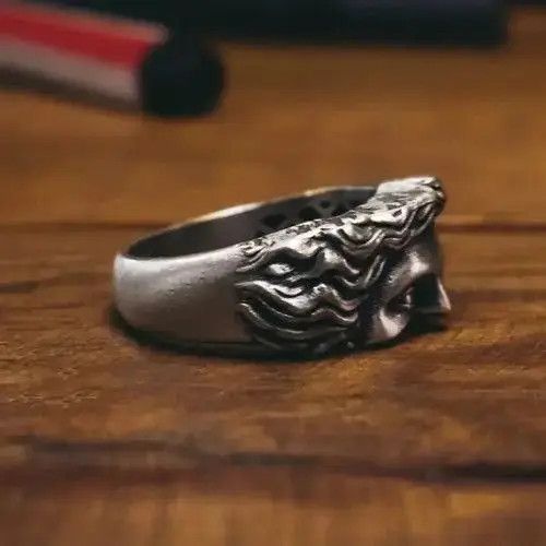 Designer × Vintage New Vintage Brass Religious Belief Jesus Head Ring Unisex Size ONE SIZE - 3 Thumbnail