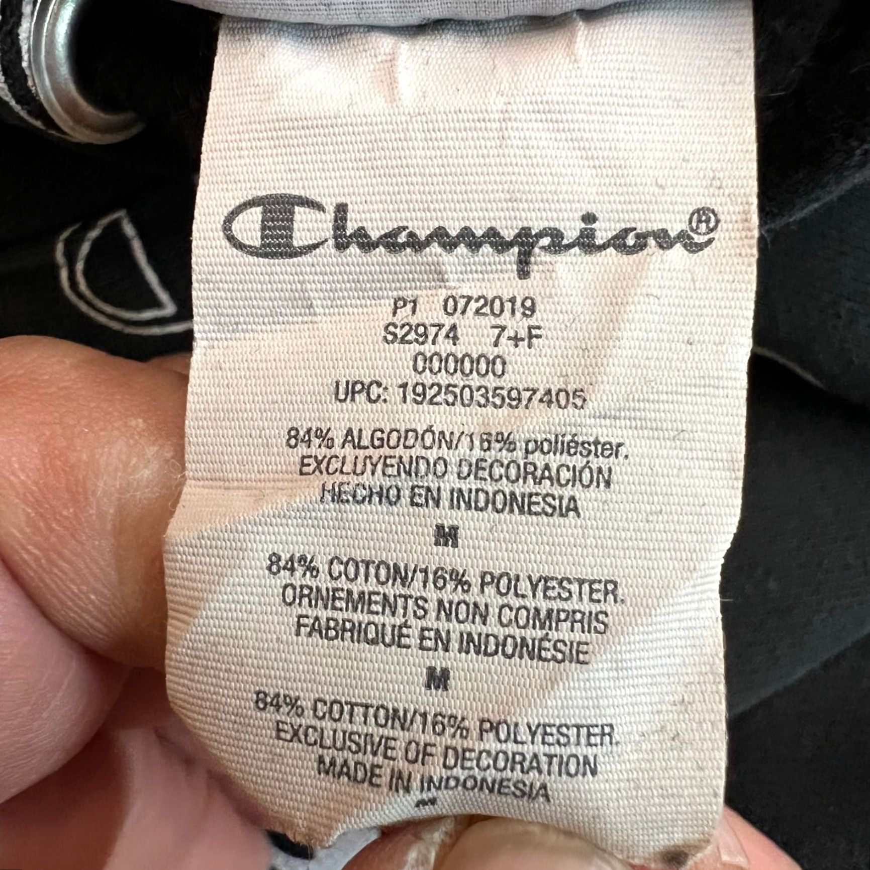 Champion Champion Hoodie Mens M Black White Fleece Pullover Reverse Weave Size US M / EU 48-50 / 2 - 7 Thumbnail