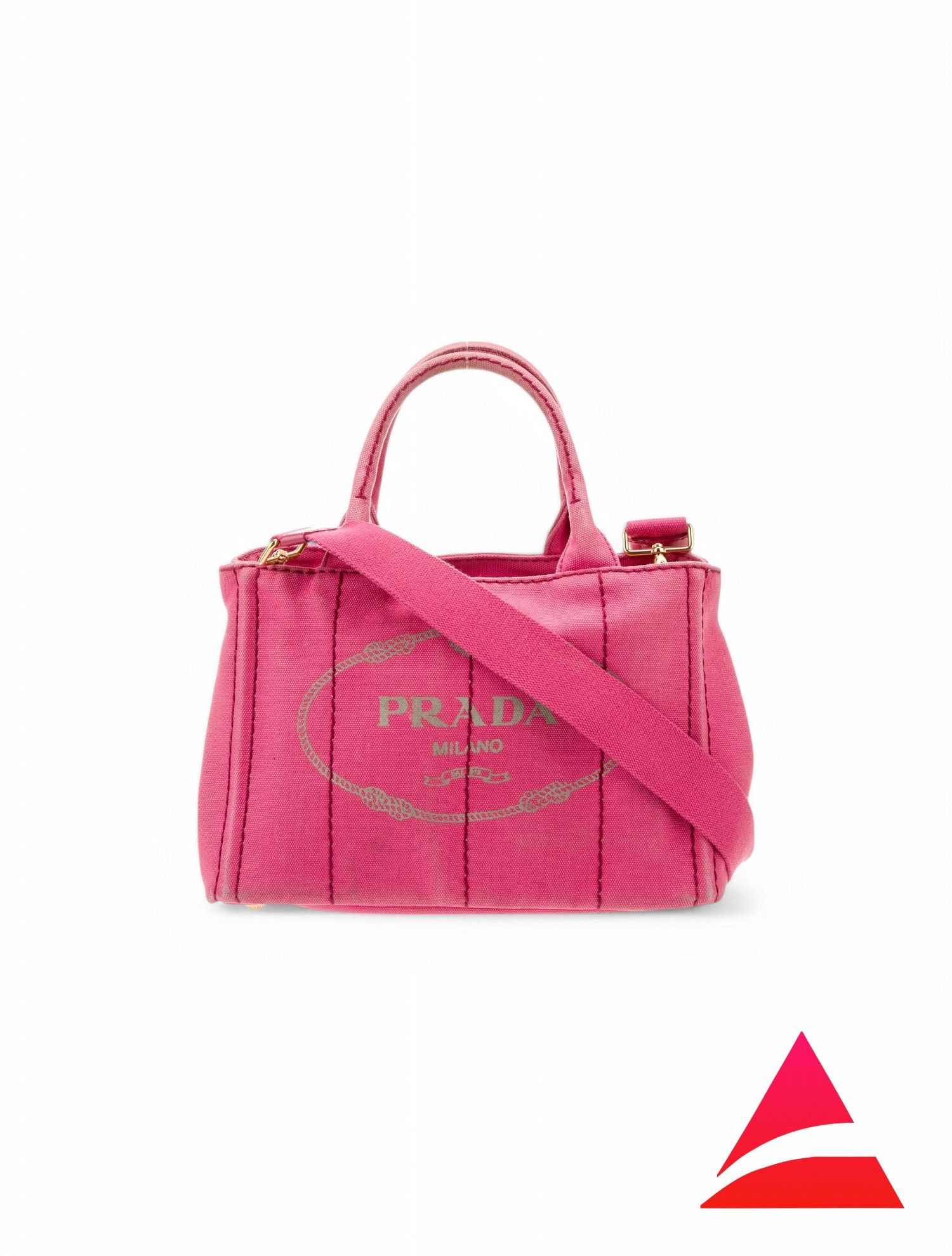 Prada Prada - Canapa Denim 2Way Pink Shoulder Bag Handbag Size ONE SIZE - 1 Thumbnail
