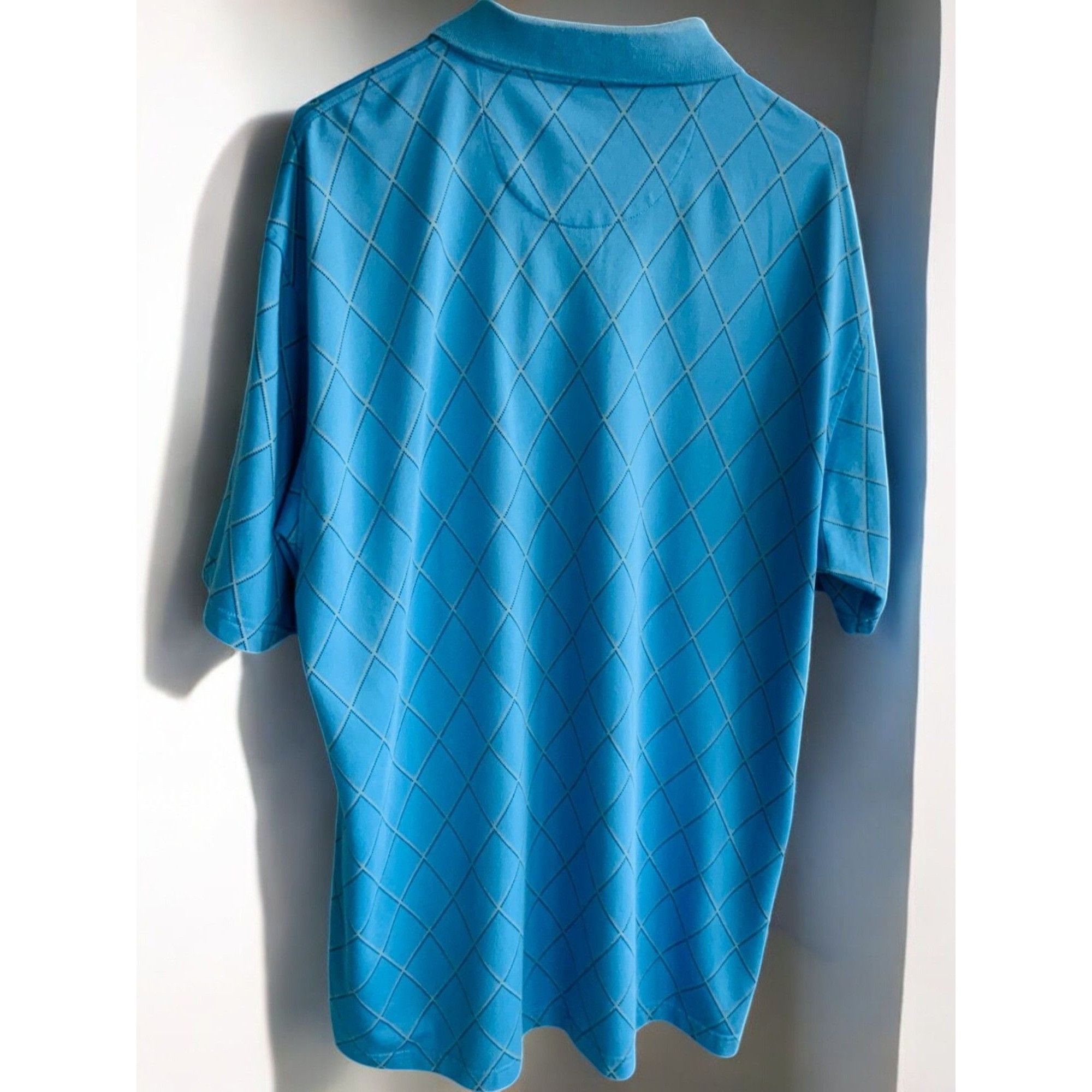Izod Izod Golf Mens Blue Argyle Print Short Sleeve Relaxed Fit Po Size US XL / EU 56 / 4 - 7 Thumbnail