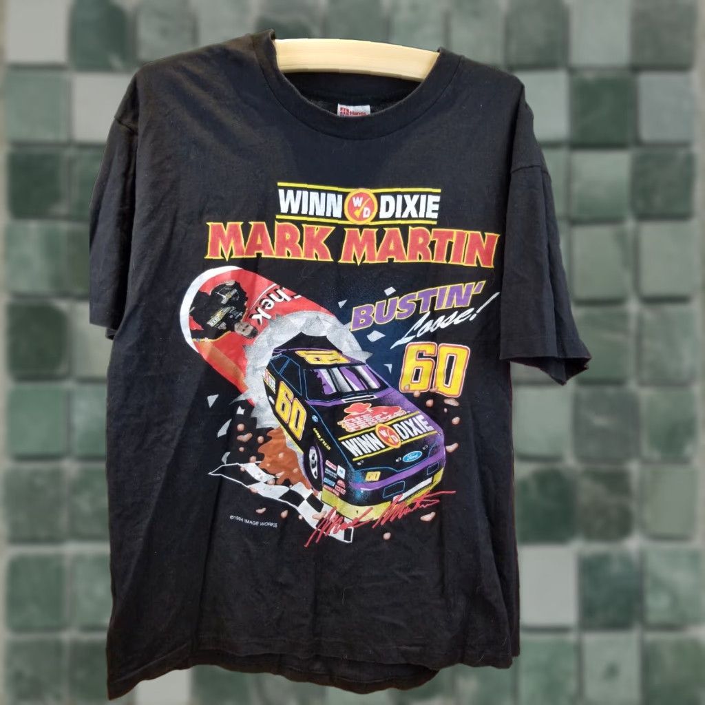 Vintage VINTAGE MARK MARTIN WINN DIXIE RACING SINGLE STITCH BLACK T-SHIRT SZ XL Men Shirt XL Black Vintage 94' Retro USA Size US XL / EU 56 / 4 - 1 Thumbnail