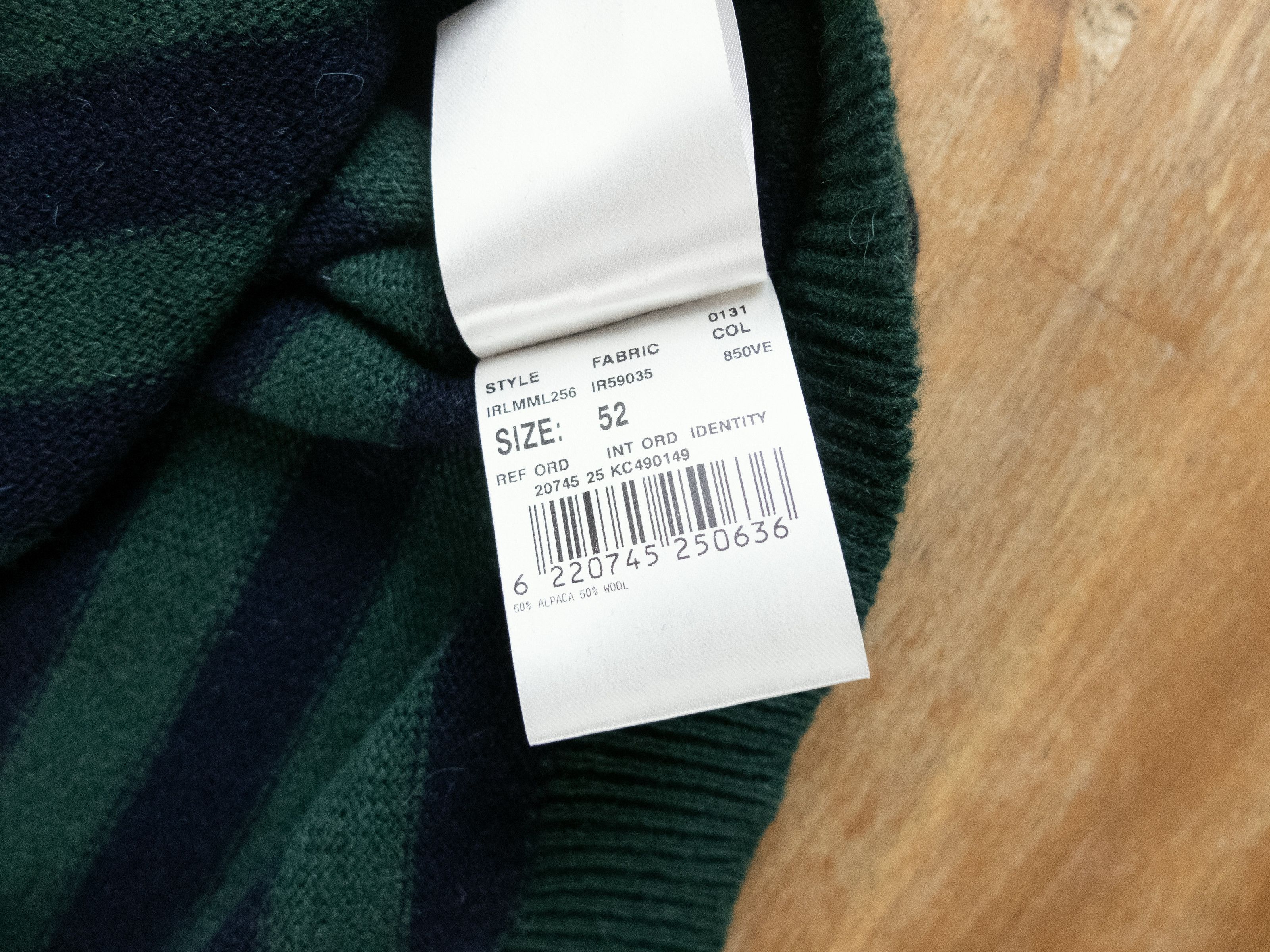 Lardini LARDINI green navy blue alpaca & wool striped sweater XL 52 Size US XL / EU 56 / 4 - 9 Thumbnail