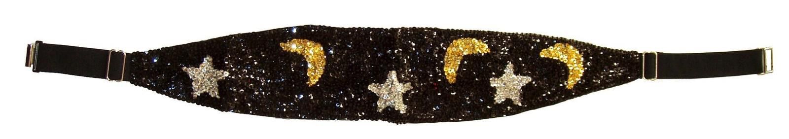 Designer Sequin Cummerbund Belt Celestial Black Size ONE SIZE - 1 Preview