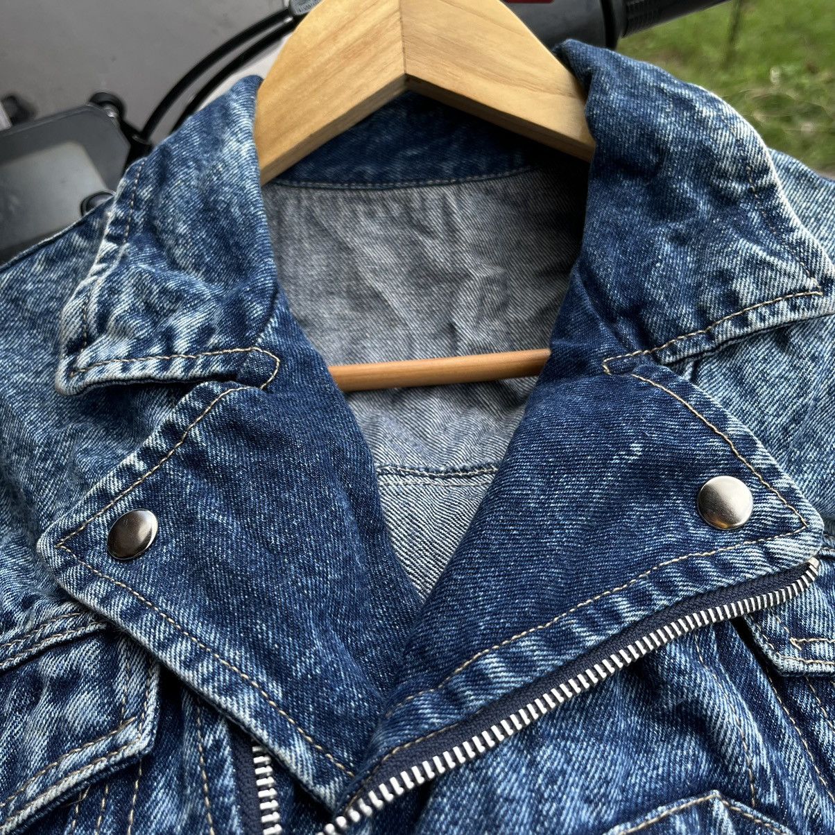 Other Vintage Biker Acid Wash Denim Jacket • Size US M / EU 48-50 / 2 - 4 Thumbnail