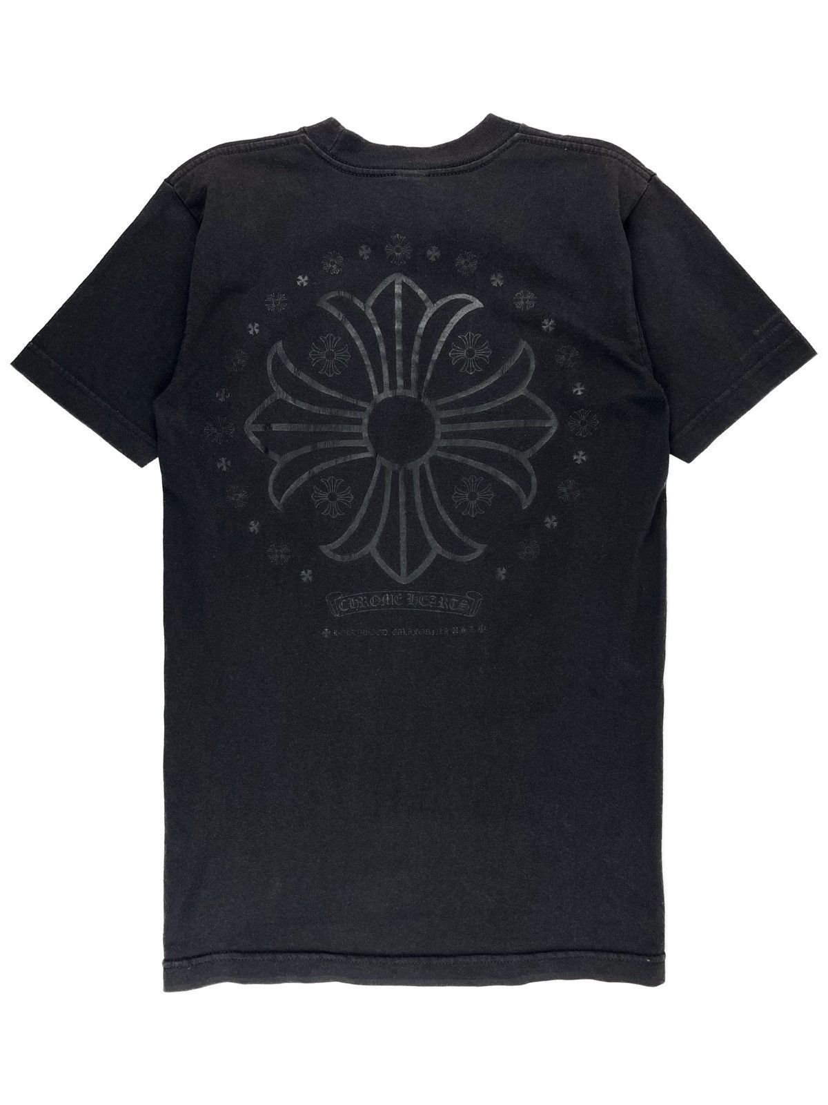 Pre-owned Chrome Hearts Tonal Cross Hollywood Logo Pocket Tshirt In Black