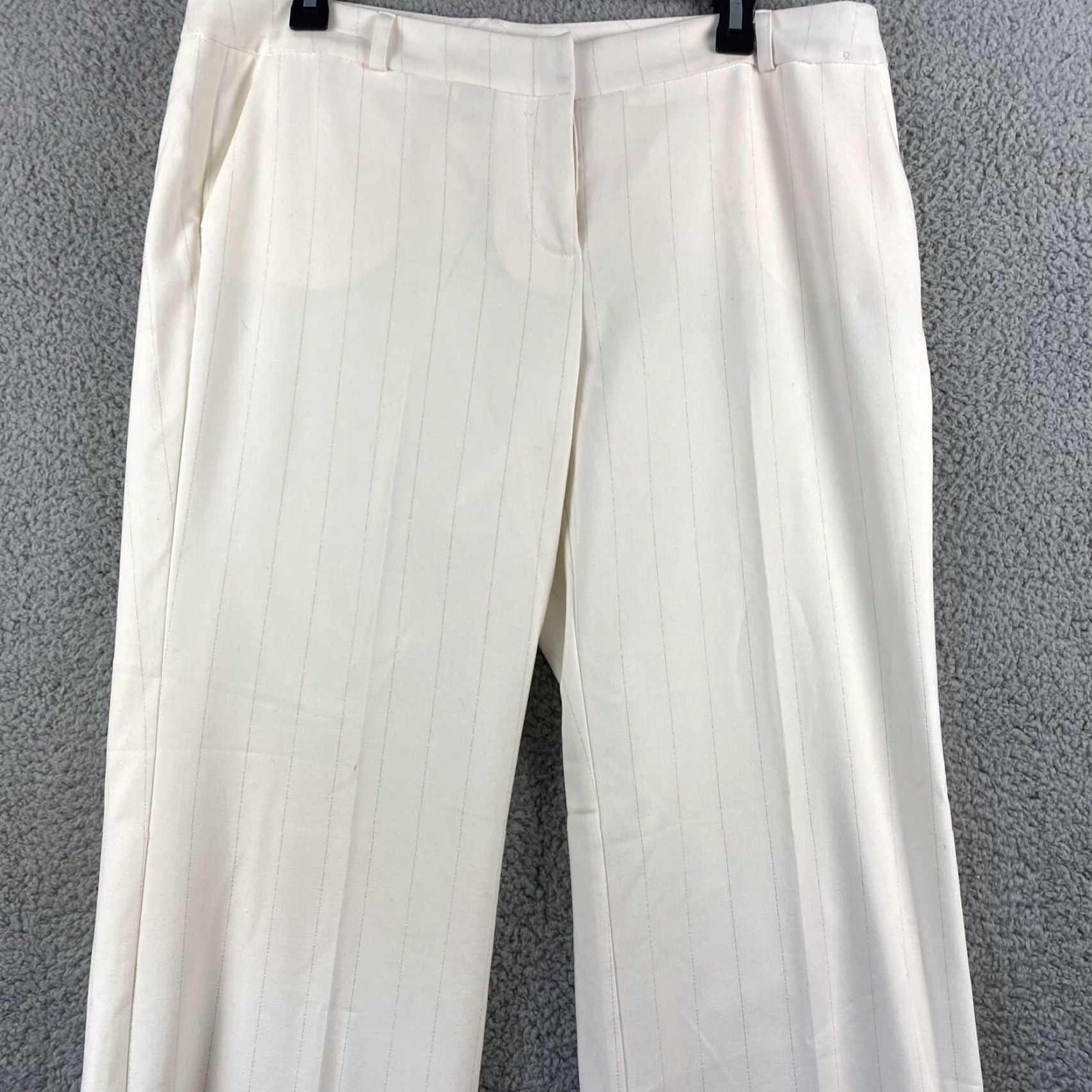 CO VINTAGE New York & Co Women Pants Size 14P Cream Straight Fit Petites Dress Pants Size 36" / US 14 / IT 50 - 2 Thumbnail