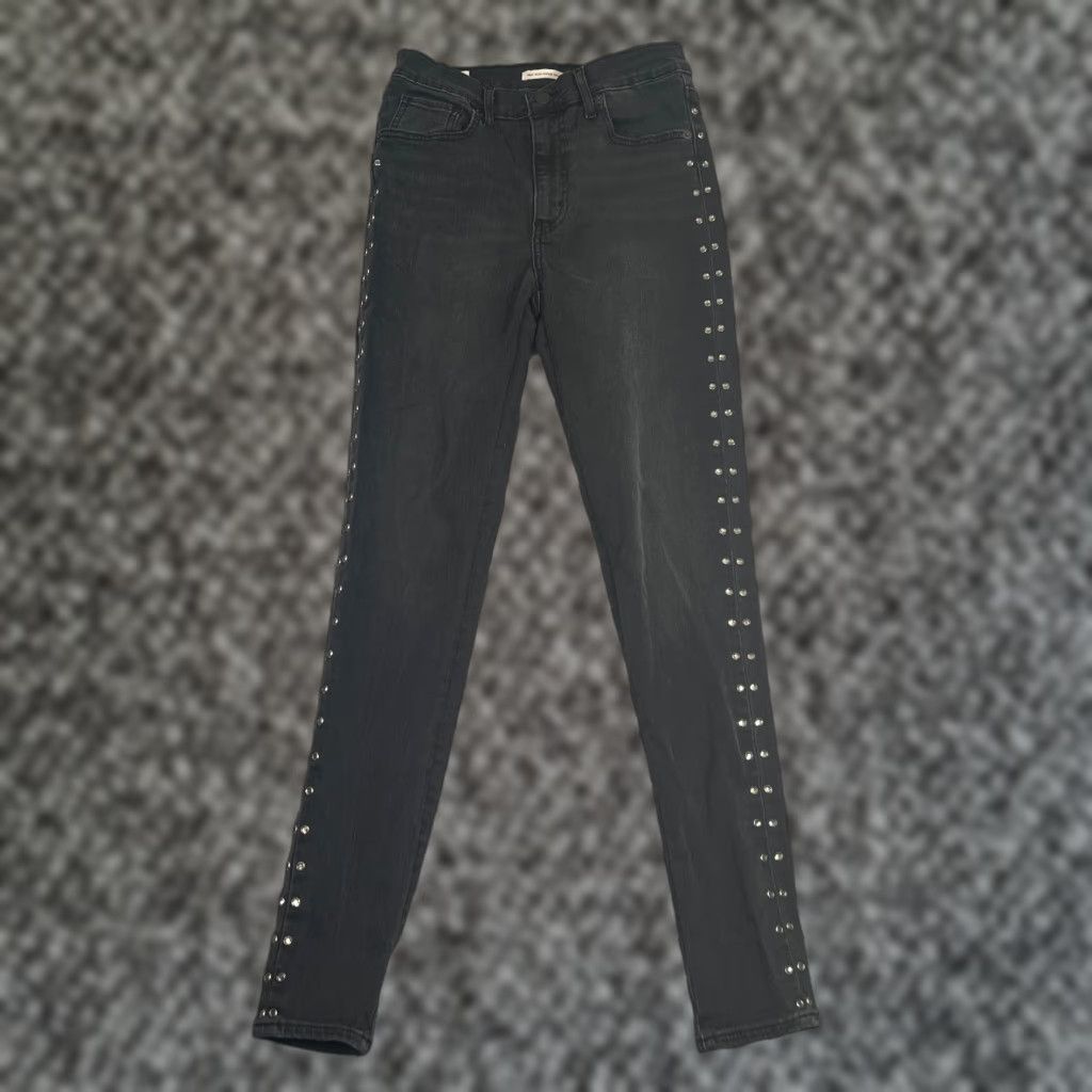 Levi's Levi's Jeans Womens 26 Mile High Skinny Black Denim 700 Series Slim Regular Size 26 Womens Size 26" / US 2 / IT 38 - 1 Thumbnail