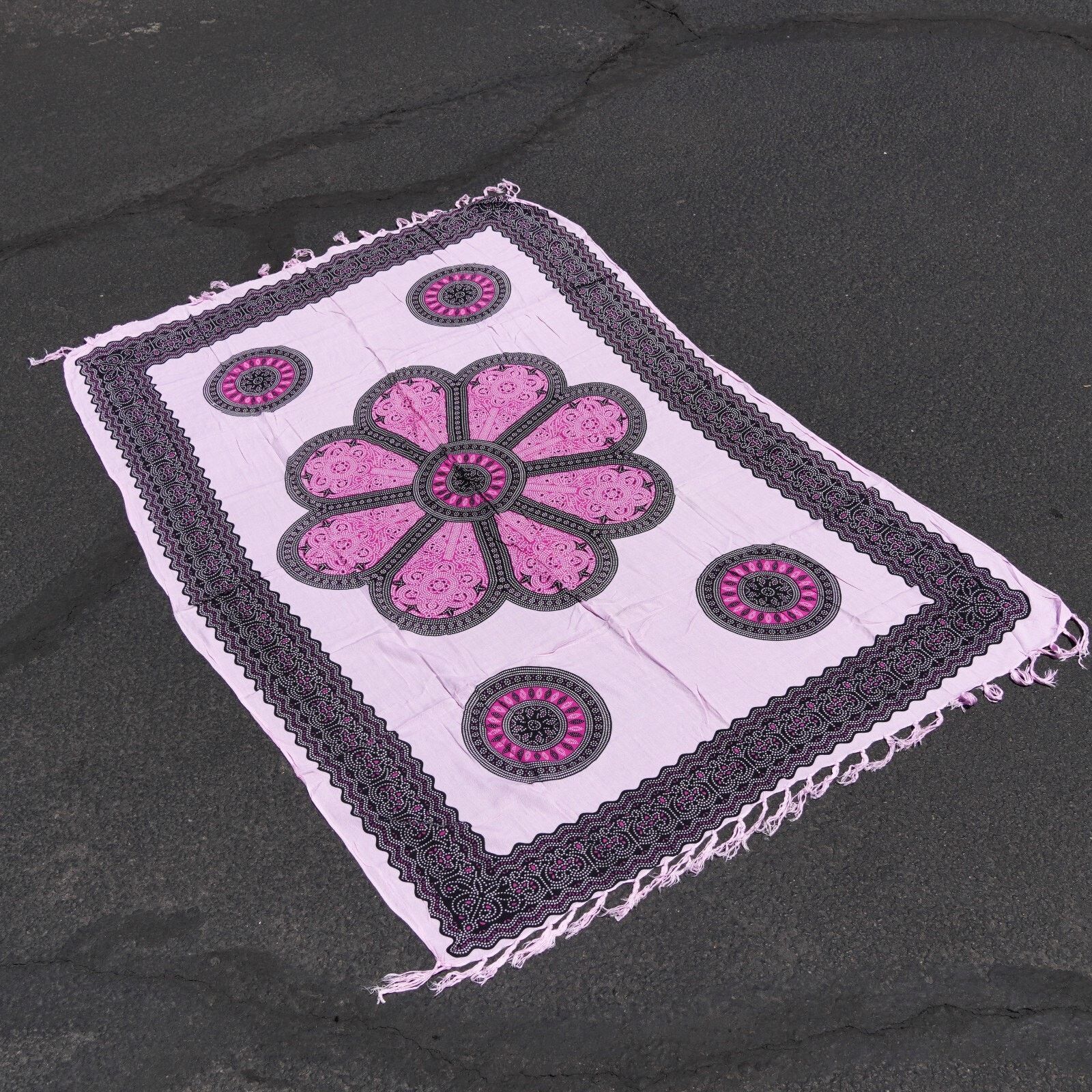 Other Pink Floral Mandala Pashmina Scarf Shawl Scarve Sarong 60x39 Size ONE SIZE - 10 Thumbnail