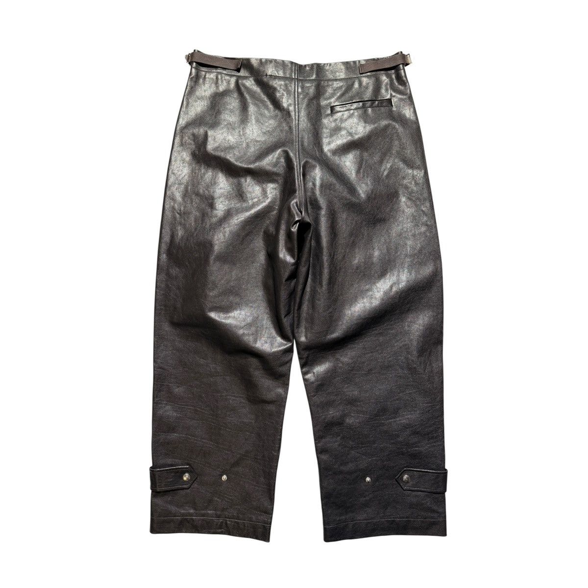 Burberry $5,900 pleated Leather baggy adjustable pant Size US 36 / EU 52 - 4 Thumbnail