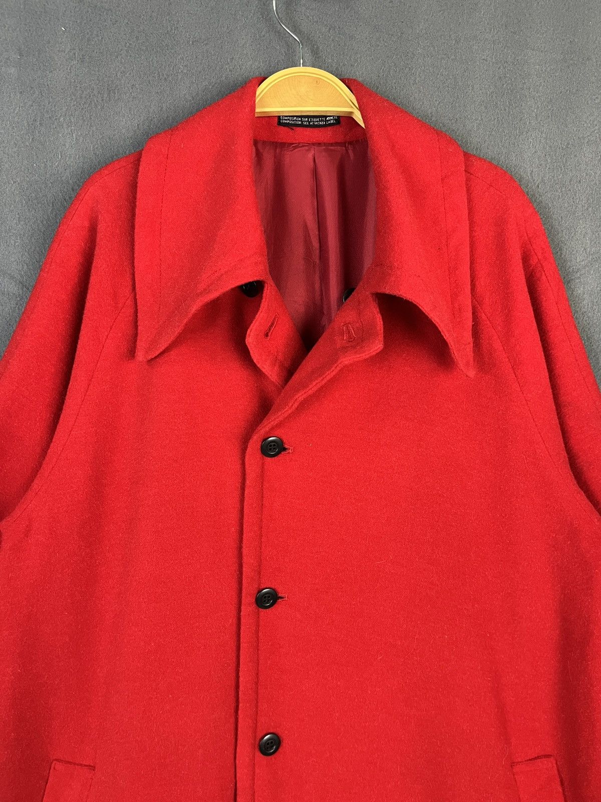 Yohji Yamamoto INÉD Red Wool Long Coat Size US M / EU 48-50 / 2 - 3 Thumbnail