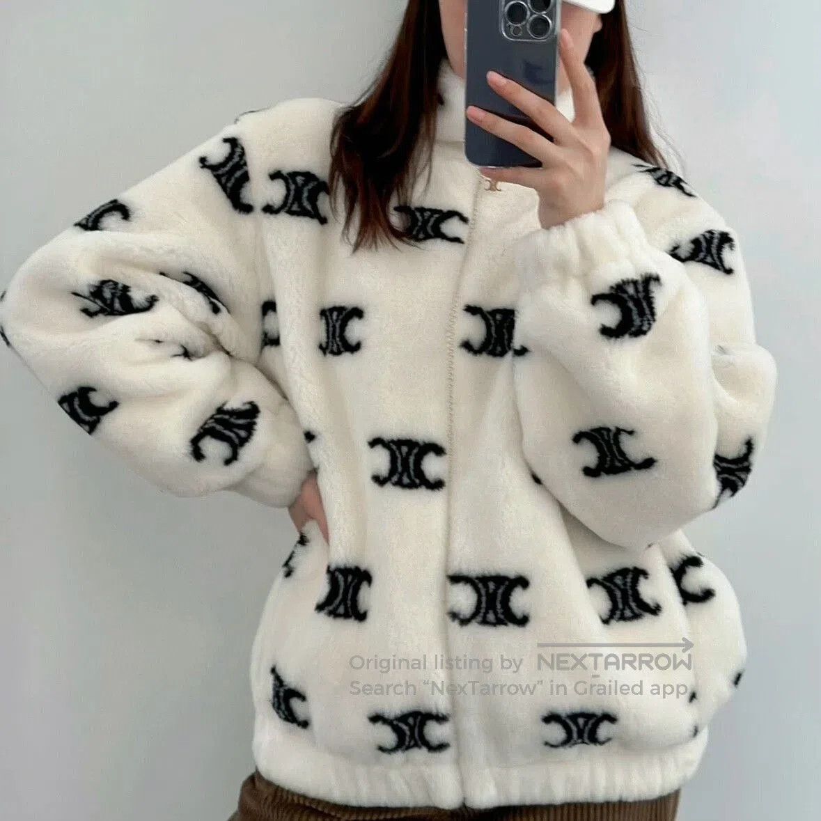 Celine celine printed teddy coat in size small. Size S / US 4 / IT 40 - 6 Thumbnail