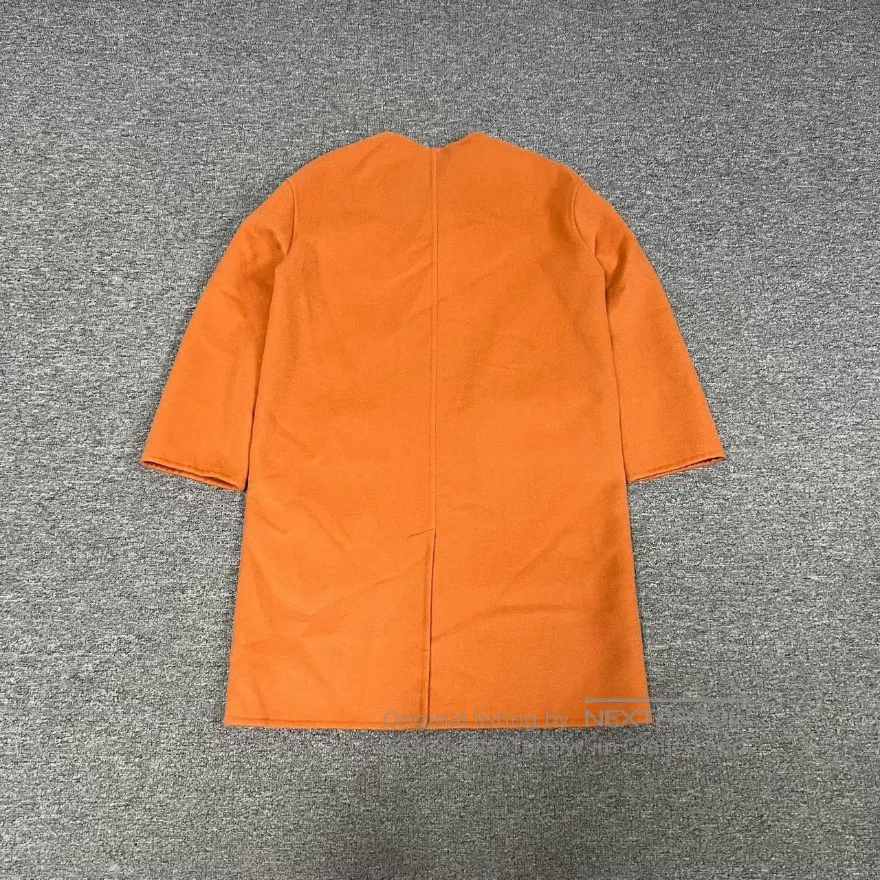 Hermes Hermes Orange Cashmere Coat with Leather Buckle. Size XS / US 0-2 / IT 36-38 - 6 Thumbnail