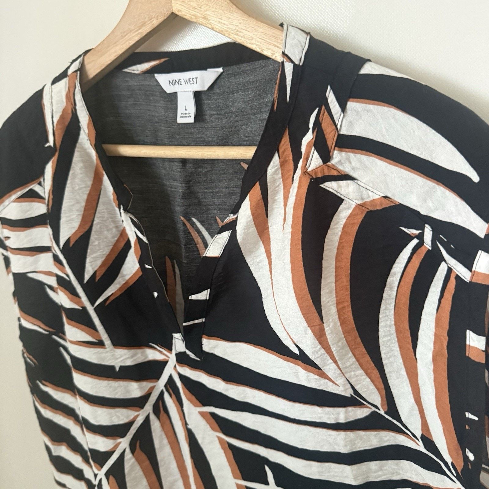 Nine West Nine West Top Palm Leaf Resort Tropical Hawaiian Coconutgirl Size L / US 10 / IT 46 - 6 Thumbnail