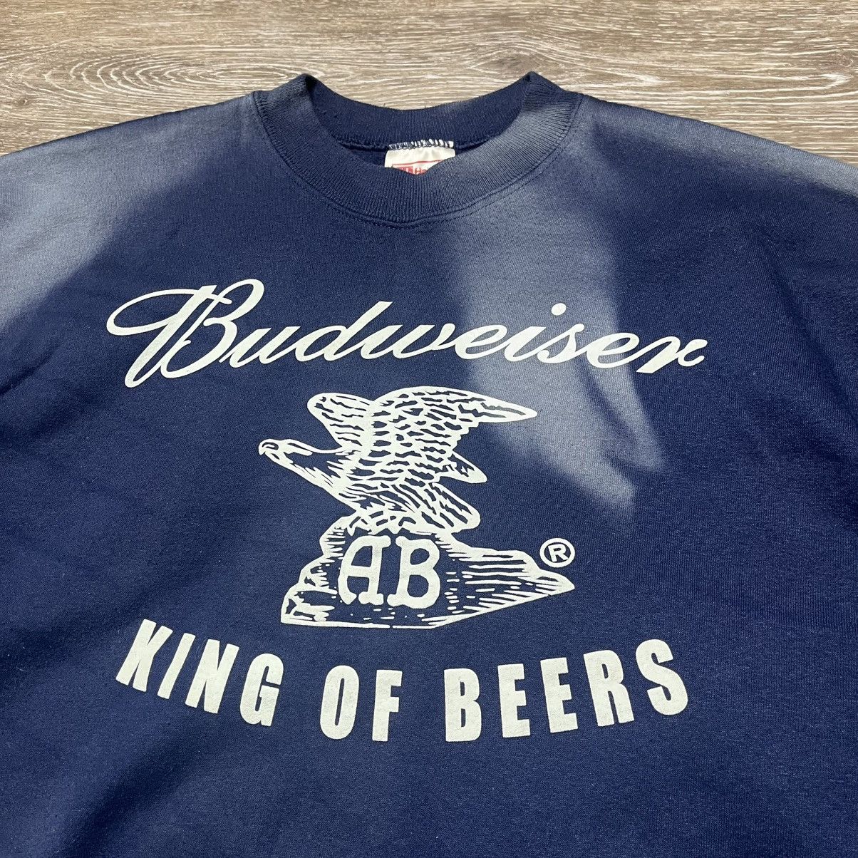 Budweiser × Vintage thrashed 90s budweiser king of beers sweatshirt Size US XL / EU 56 / 4 - 3 Thumbnail
