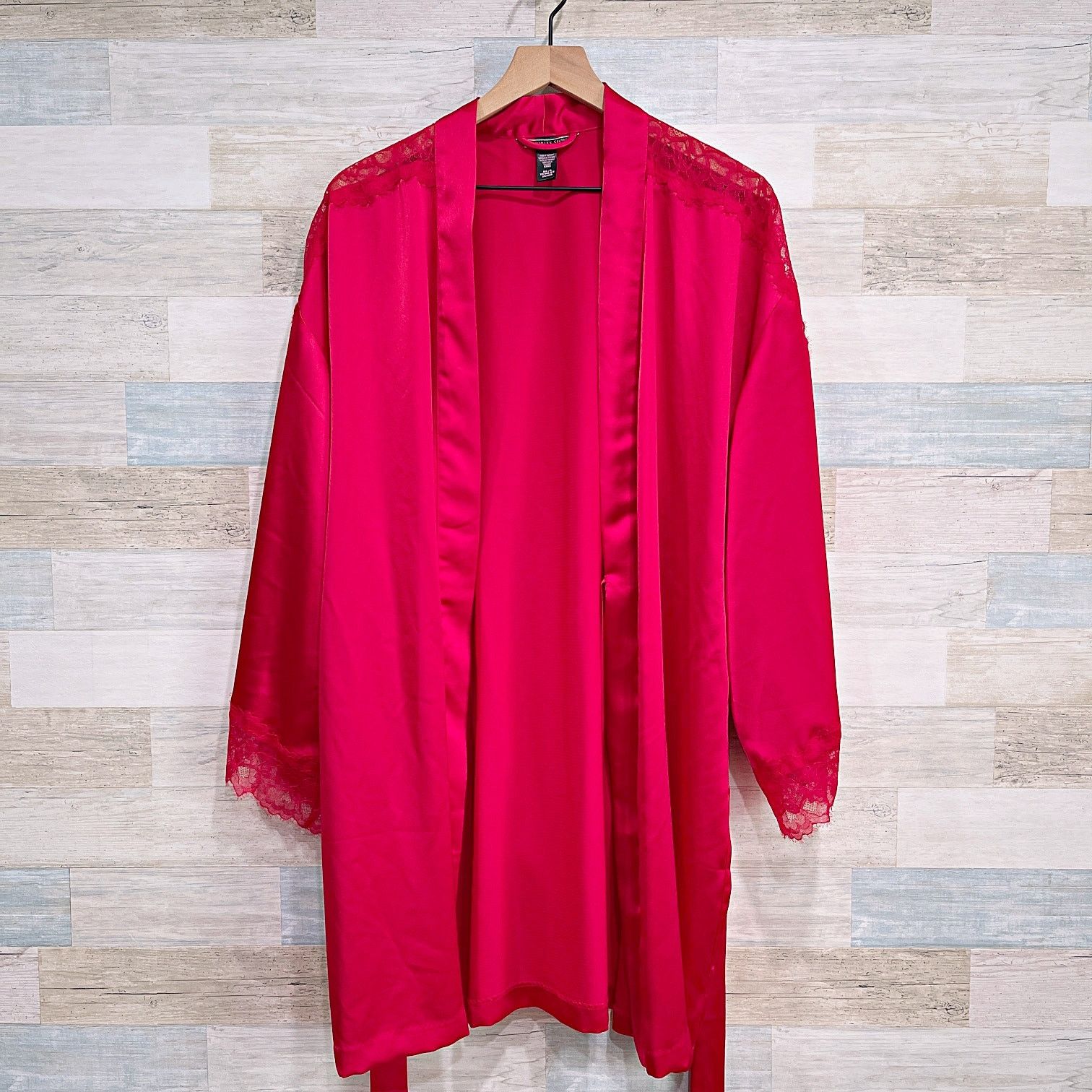Victoria's Secret Victorias Secret Satin Lace Lingerie Robe Red Womens Medium Size ONE SIZE - 2 Thumbnail