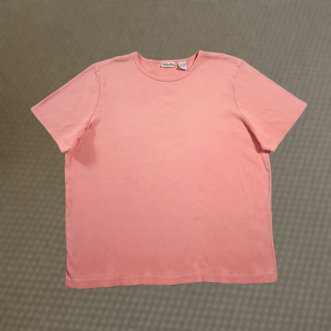 Vintage Willow Bay Womens Plus Size 1X Shirt Pink Short Sleeve Cotton T-Shirt Size XL / US 12-14 / IT 48-50 - 1 Thumbnail