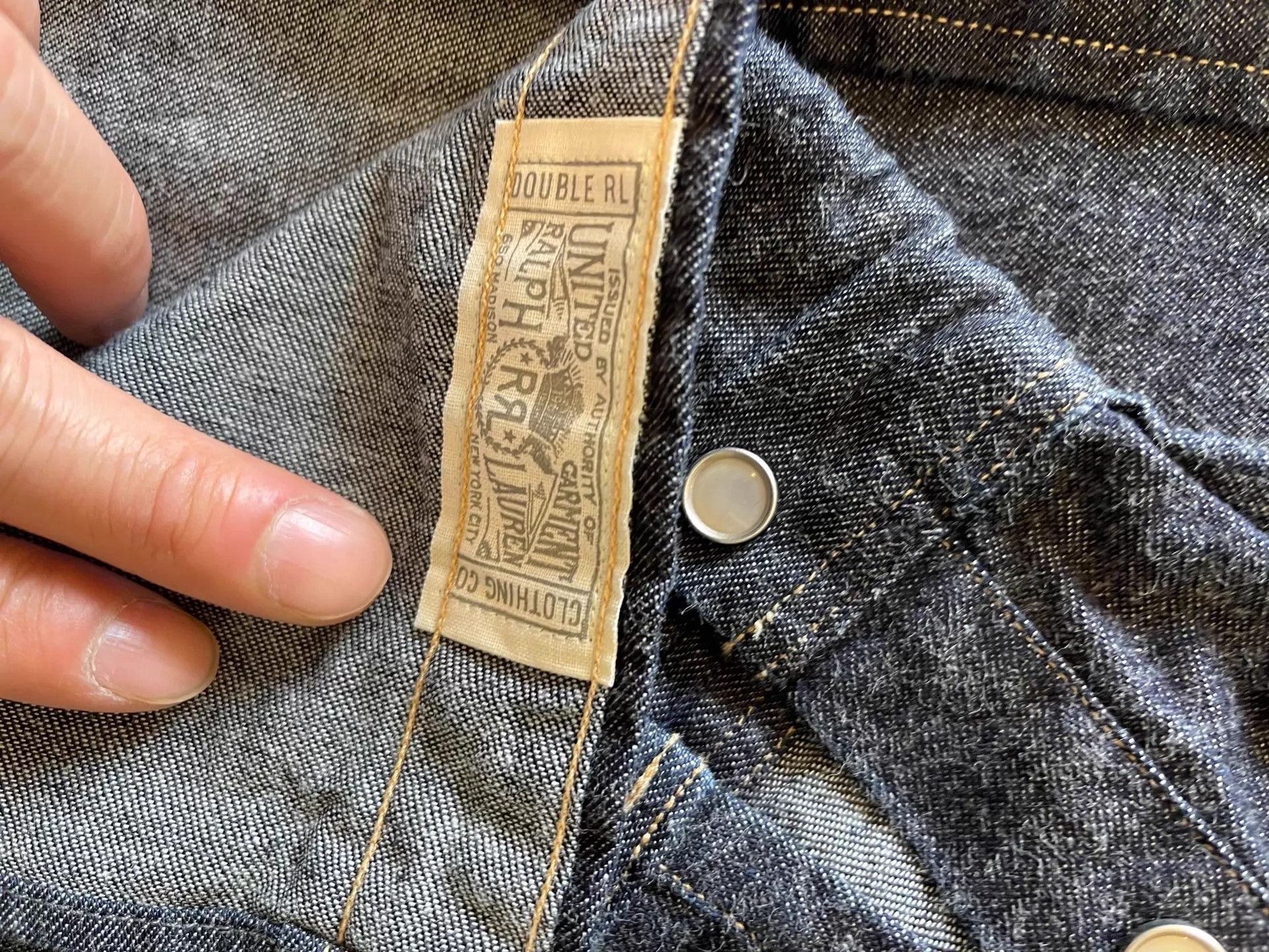 RRL Ralph Lauren RRL Thick Natural Wash Denim Shirt S (Bull Silver Button) Size US S / EU 44-46 / 1 - 6 Thumbnail