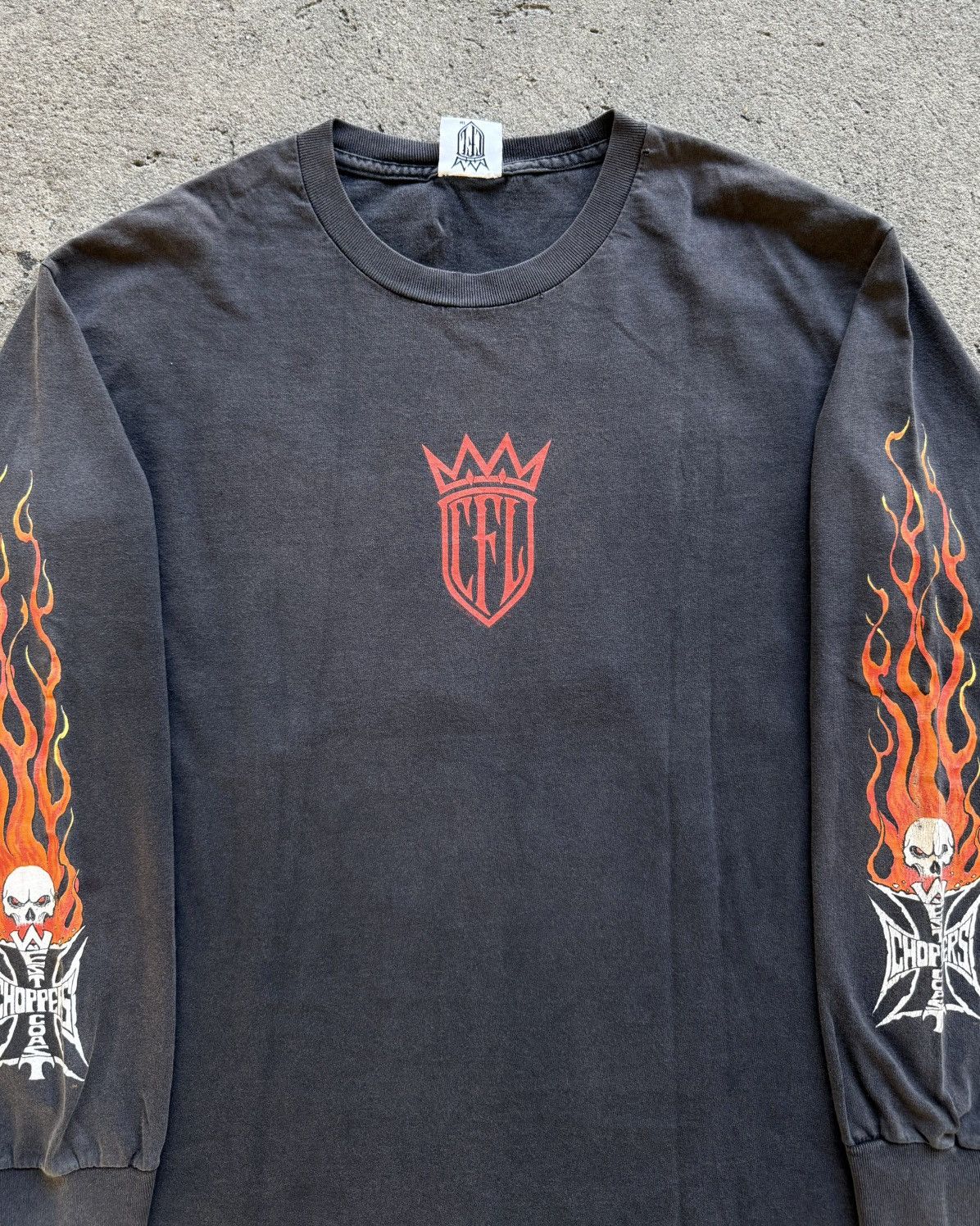 West Coast Choppers Vintage West Coast Choppers Skulls Fire Flames L/S Size US L / EU 52-54 / 3 - 3 Thumbnail