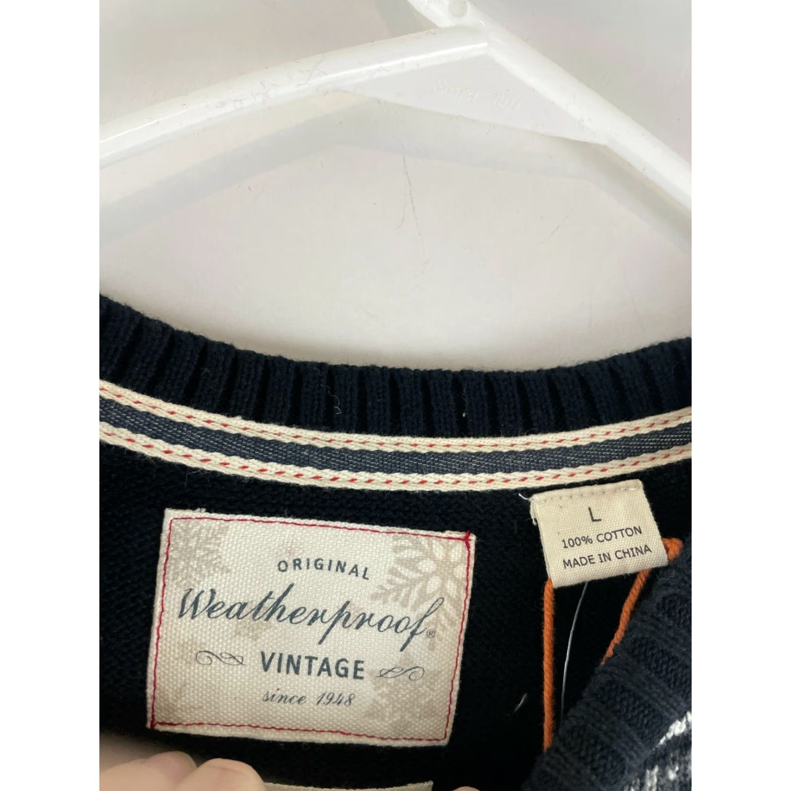 Weatherproof VINTAGE Weatherproof Pullover Sweater The Holiday Black White Crew Neck Size L Mens Size US L / EU 52-54 / 3 - 5 Thumbnail