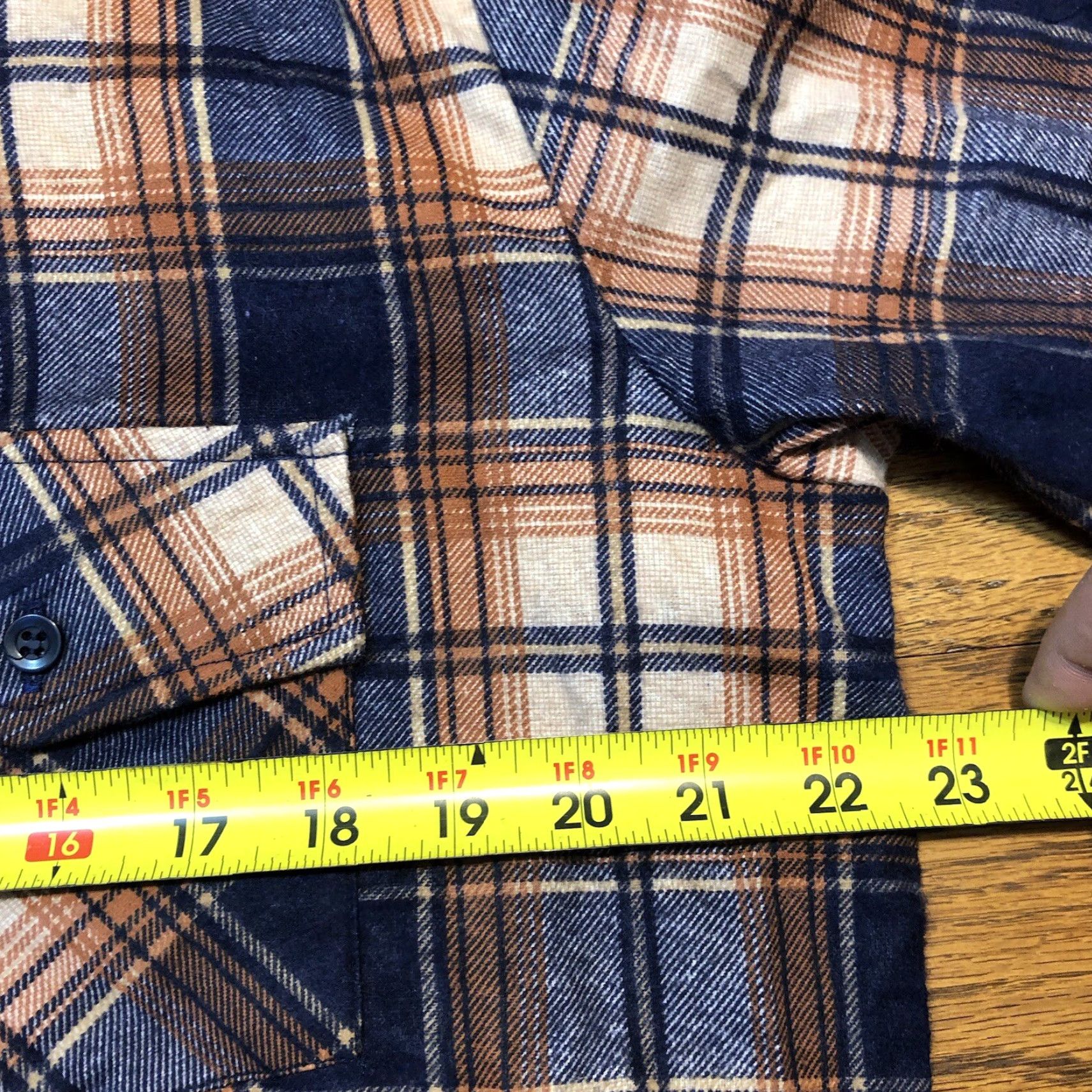 Vintage VINTAGE Sandherst Flannel Shirt Men Large Blue Brown Plaid Button Pocket Western Shirt Size US L / EU 52-54 / 3 - 6 Thumbnail