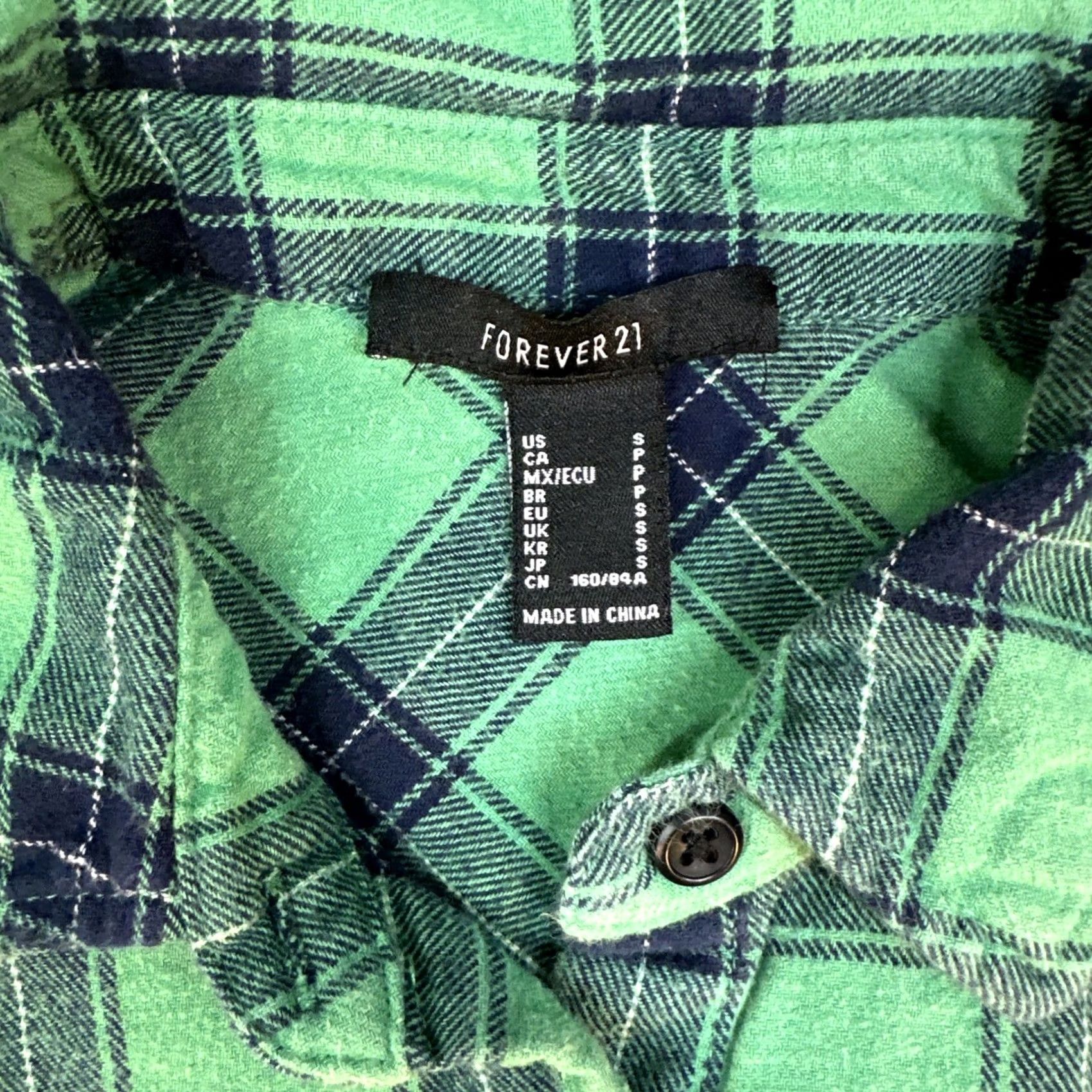 Forever 21 Forever 21 Green and Navy Plaid Flannel Shirt Shacket Button Down Size S Women Casual Size S / US 4 / IT 40 - 2 Thumbnail