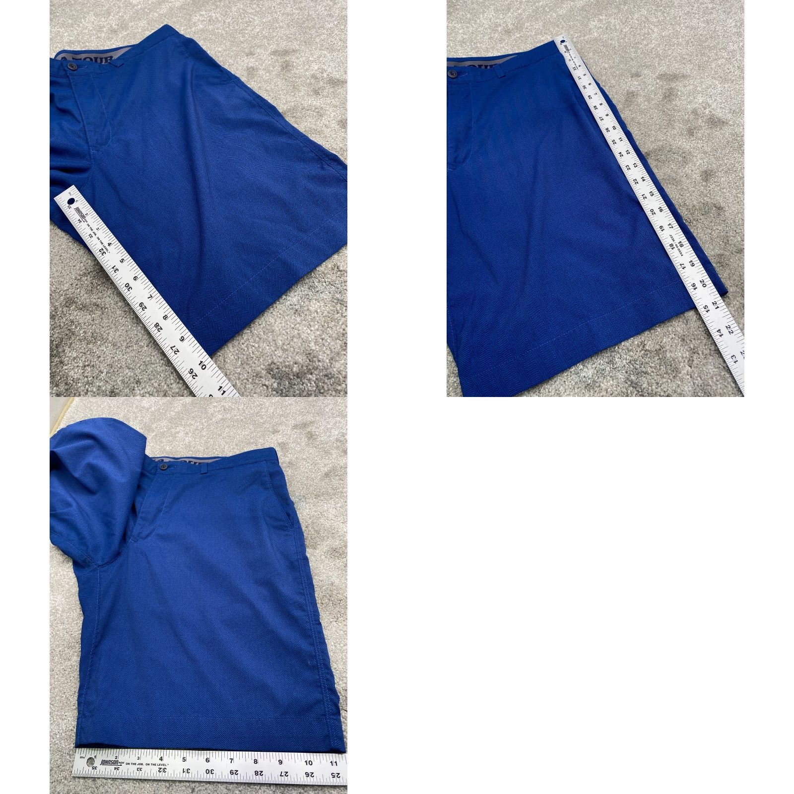 PGA Tour PGA TOUR Golf Performance Shorts 34x10 Blue Chevron Stretch Pockets 6539 Men Shirt Chino Slim? Size US 34 / EU 50 - 9 Thumbnail