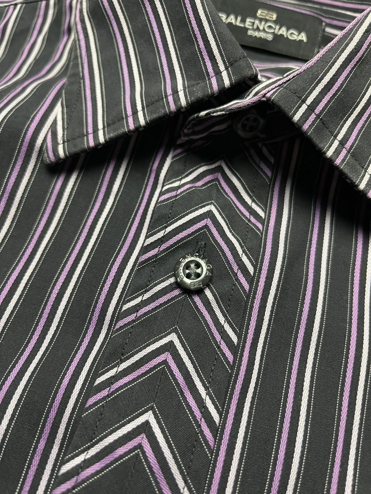 Balenciaga Vintage Balenciaga Long Sleeve Striped Shirt Size US L / EU 52-54 / 3 - 7 Thumbnail