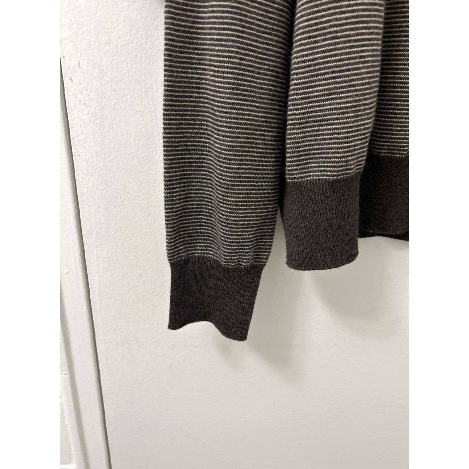 Peter Millar Peter Millar Sweater Mens XL Brown Striped 1/4 Zip Wool Mock Neck Pullover Size US XL / EU 56 / 4 - 7 Thumbnail