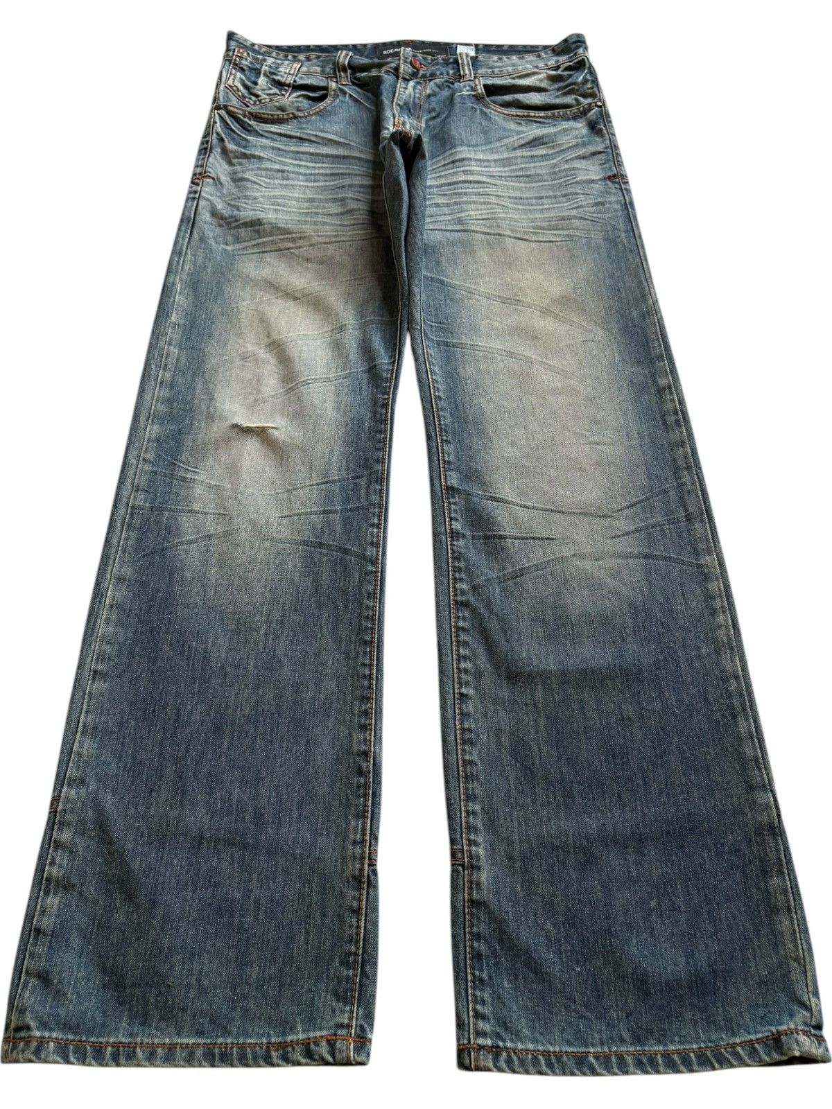 Rocawear Vintage Rocawear Mud Wash Wide Leg Distressed Baggy Jeans Size US 36 / EU 52 - 1 Thumbnail