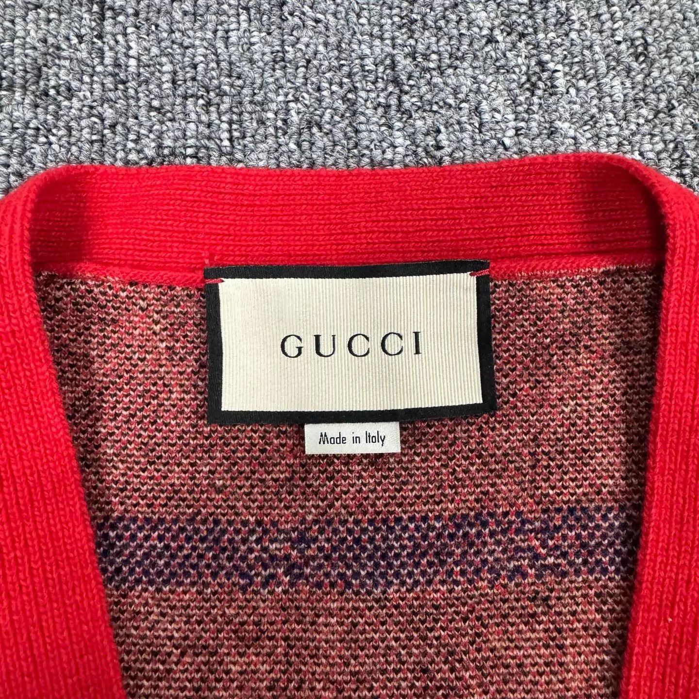 Gucci Gucci Red All-Over Cartoon Print Knit Cardigan L Size US L / EU 52-54 / 3 - 5 Thumbnail