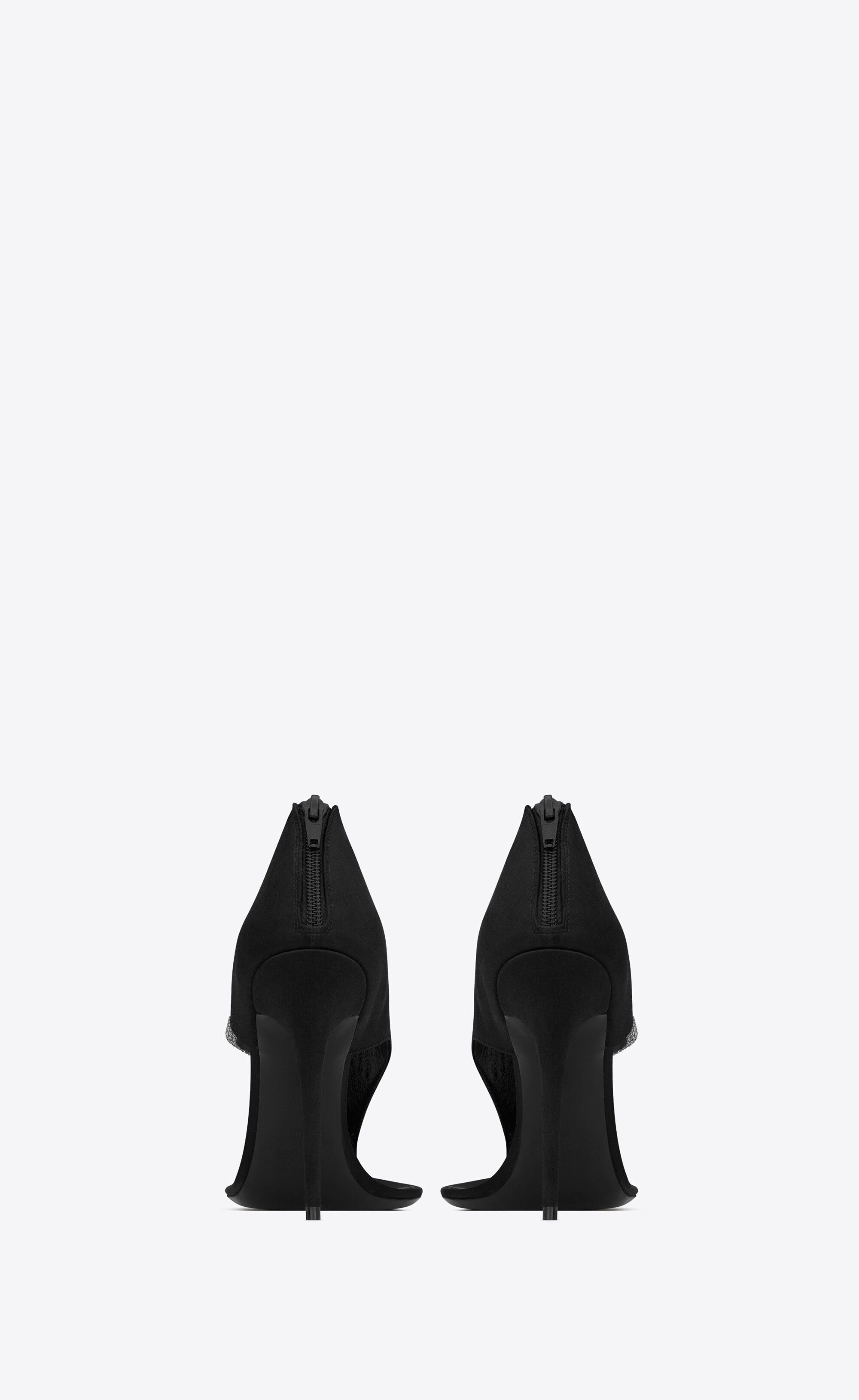 Saint Laurent Paris o1s1wg111024 Sean Sandals Crepe Satin Rhinestones in Black Size US 6 / IT 36 - 3 Thumbnail