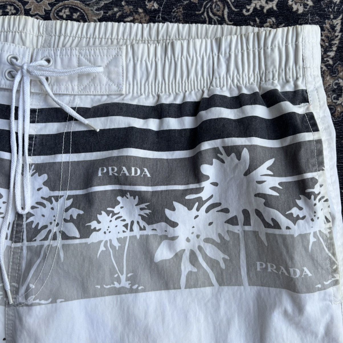Prada Vintage Prada Milano Beach Hawaii Red Tab Shorts Size US 34 / EU 50 - 2 Thumbnail