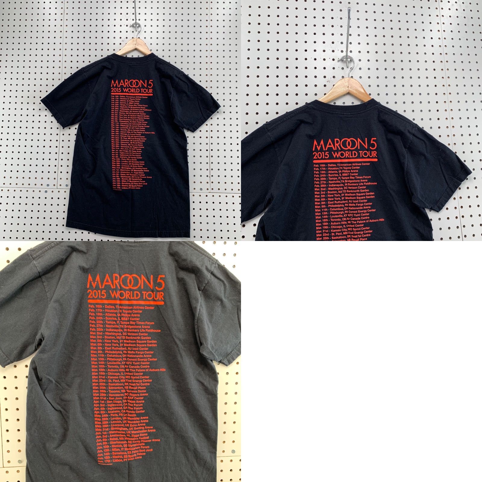 American Apparel VINTAGE Maroon 5 2015 World Tour Shirt Black Adult M 19X28 Short Sleeve Band TEE Music Mens Size US M / EU 48-50 / 2 - 9 Thumbnail