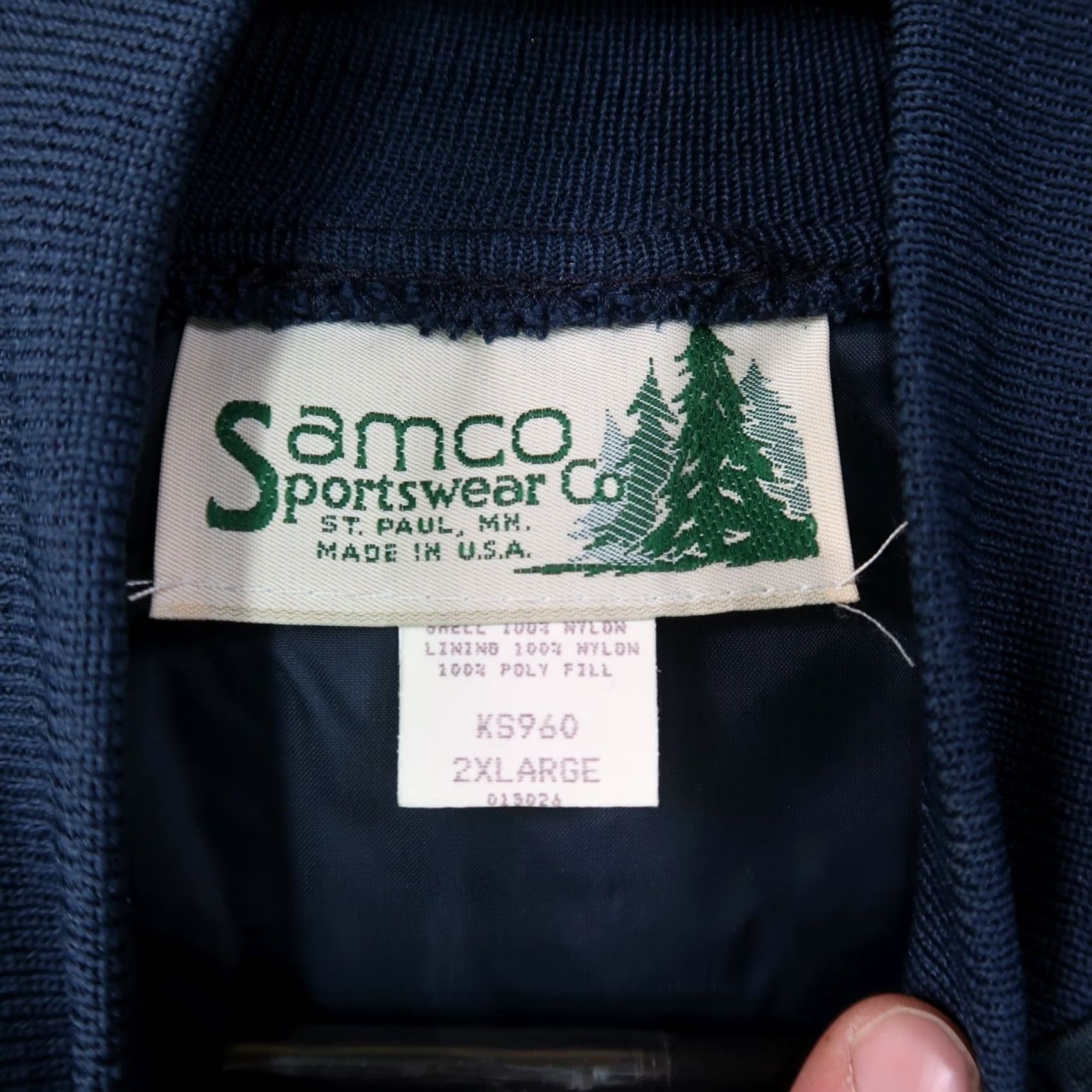Vintage VINTAGE Samco Jacket Bomber Shirt Men 2XL Blue Quilted USA Short Size US XXL / EU 58 / 5 - 4 Thumbnail