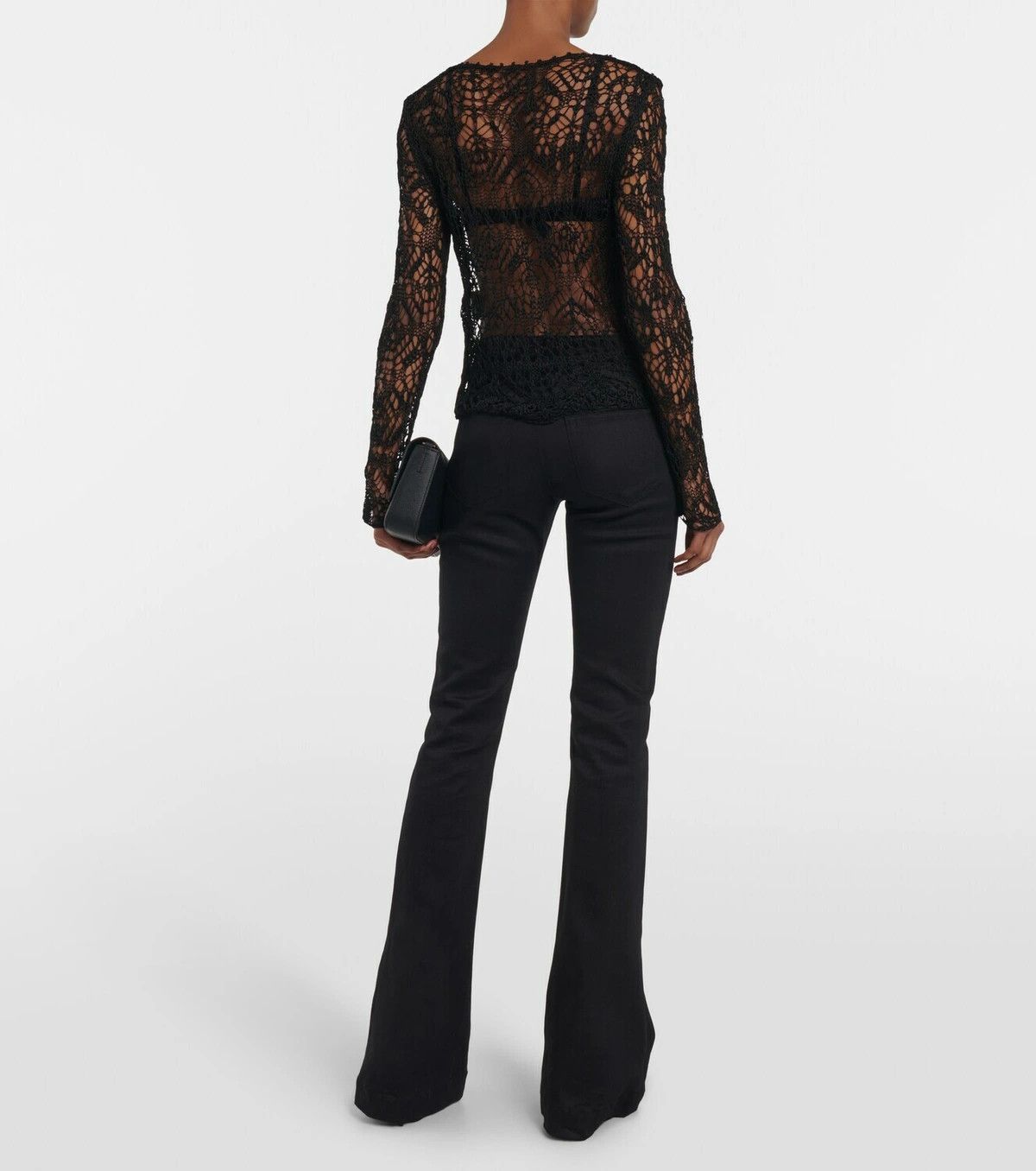 Tom Ford o1w1db10225 CAK337 Lace Cardigan in Black Size M / US 6-8 / IT 42-44 - 3 Thumbnail