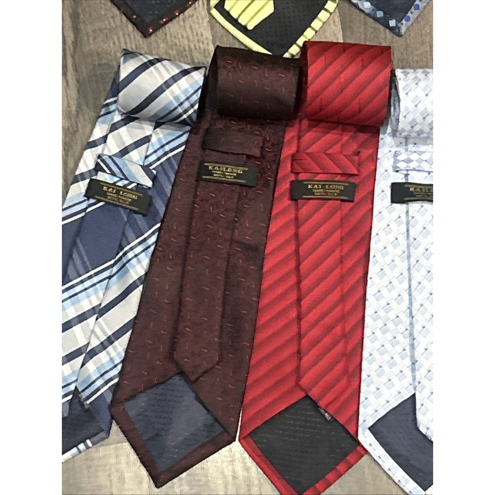 Kai Lot Of 21 Kai Long 100% Silk Ties Various Colors & Patterns Size ONE SIZE - 14 Thumbnail